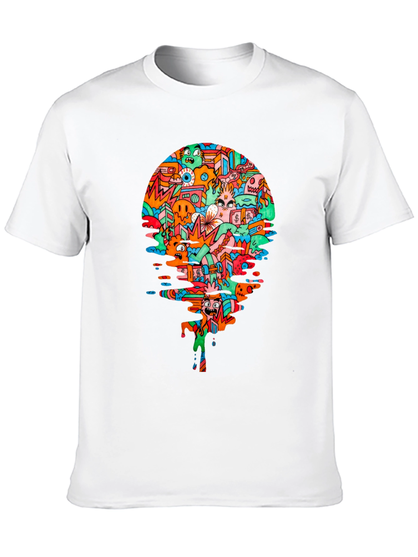 Black Abstract Doodle Art Black T-Shirt view 10