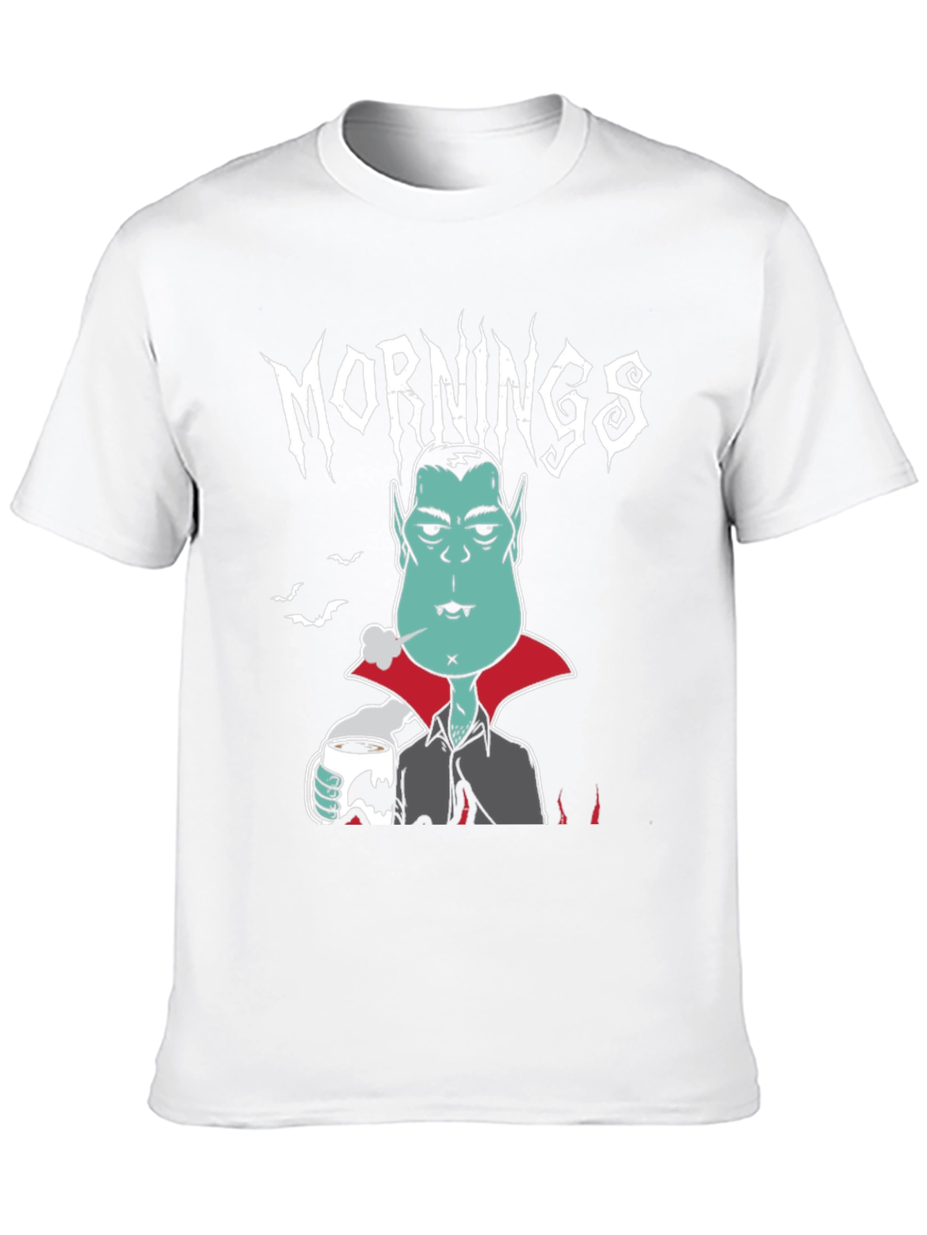Black Mornings Vampire Graphic Tee - Black Cotton view 10