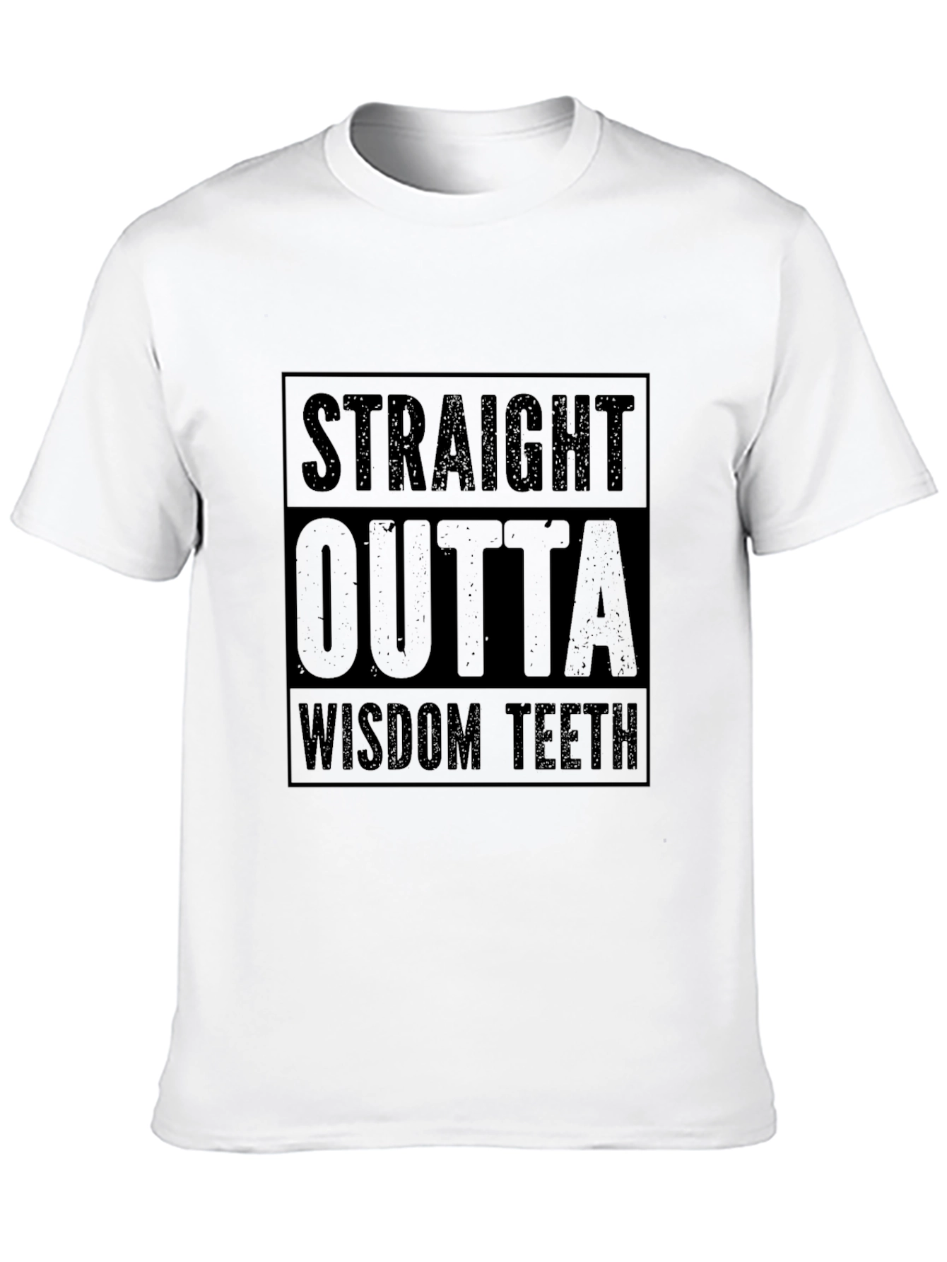 Black Straight Outta Wisdom Teeth Graphic Tee - Black view 10