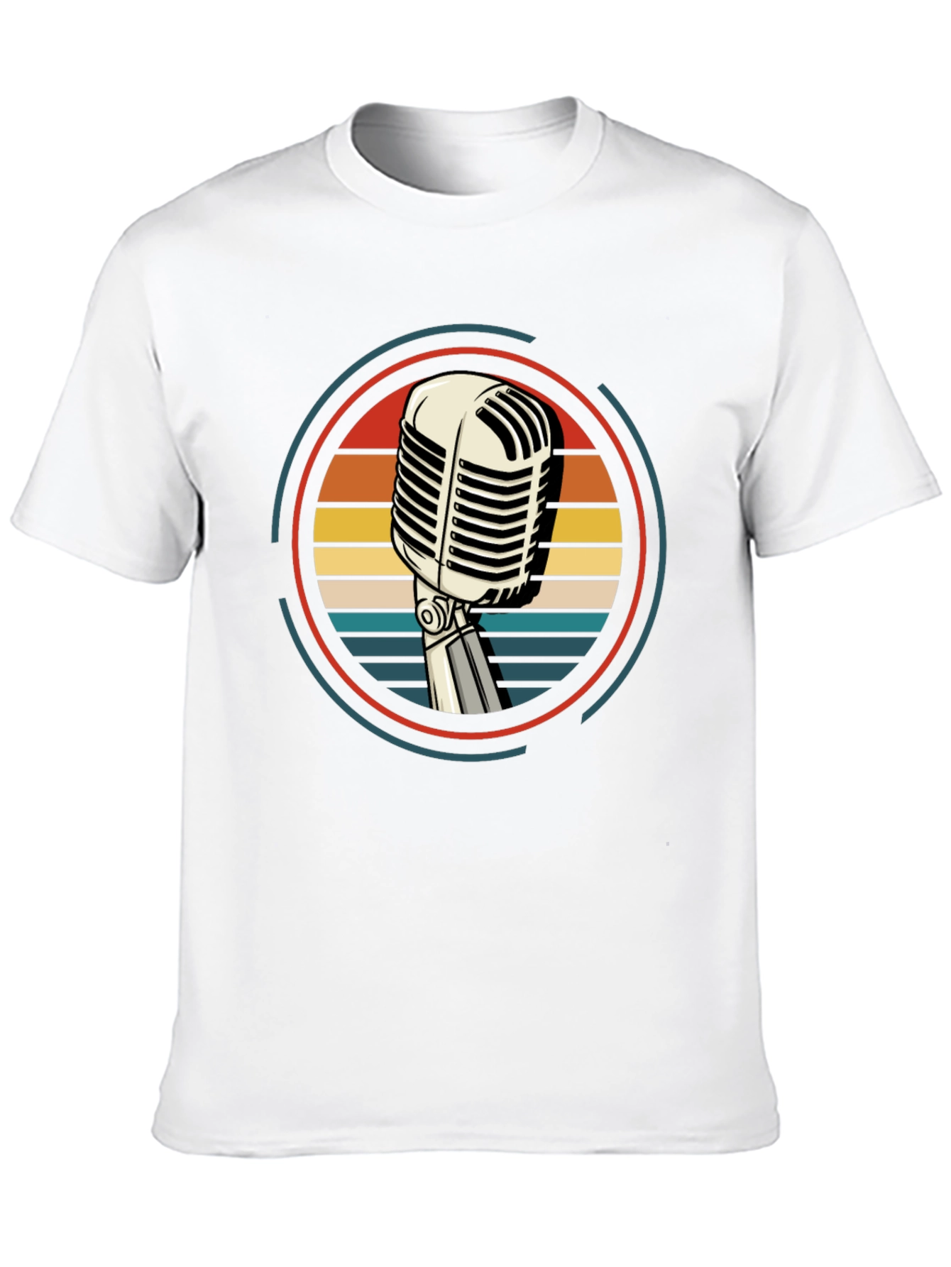 Black Retro Microphone Graphic Tee - Vintage Style view 10