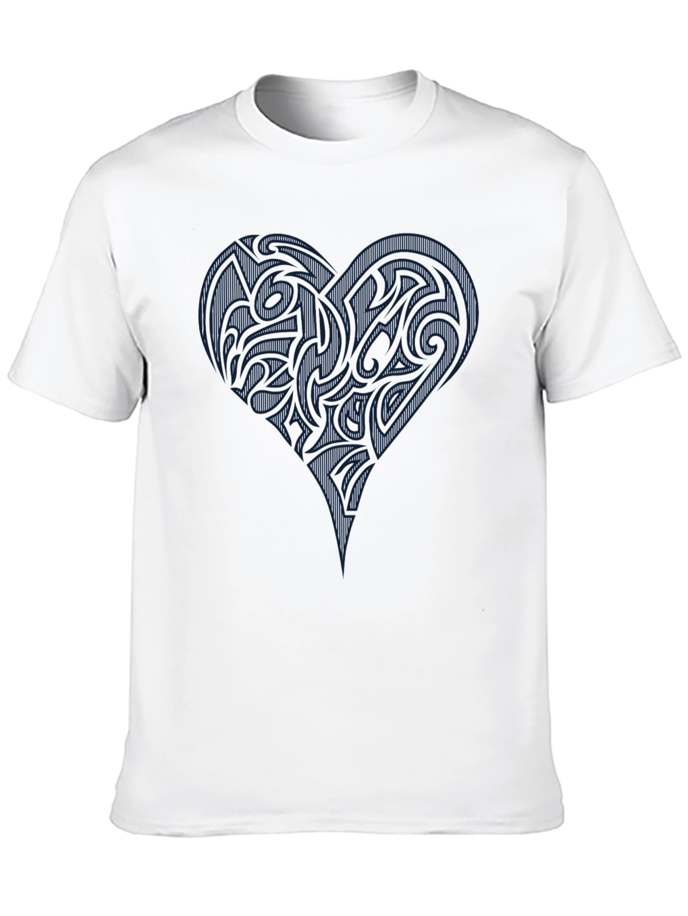 Black Tribal Heart Graphic Black T-Shirt view 10
