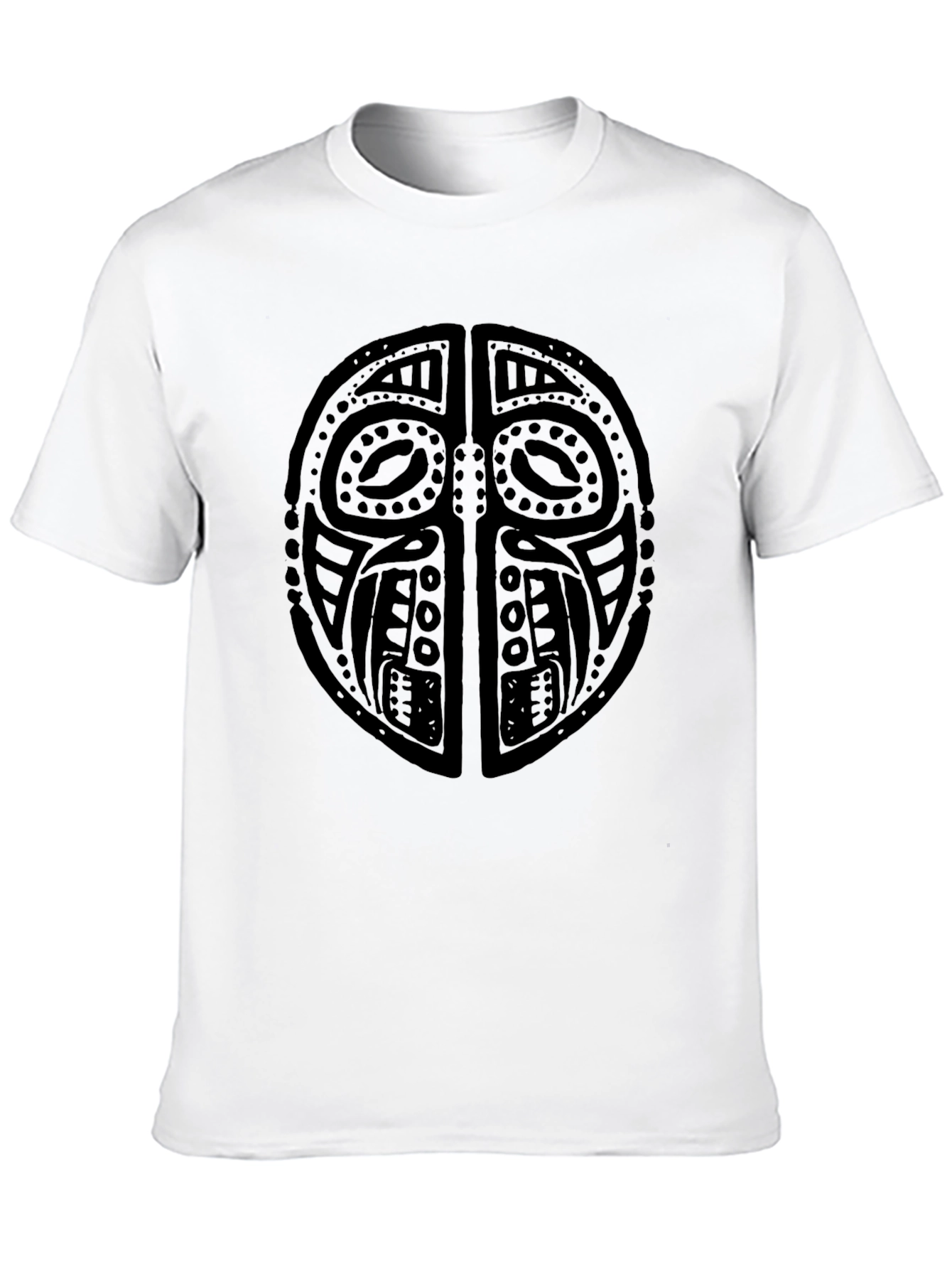 Black Tribal Mask Graphic Black T-Shirt view 10
