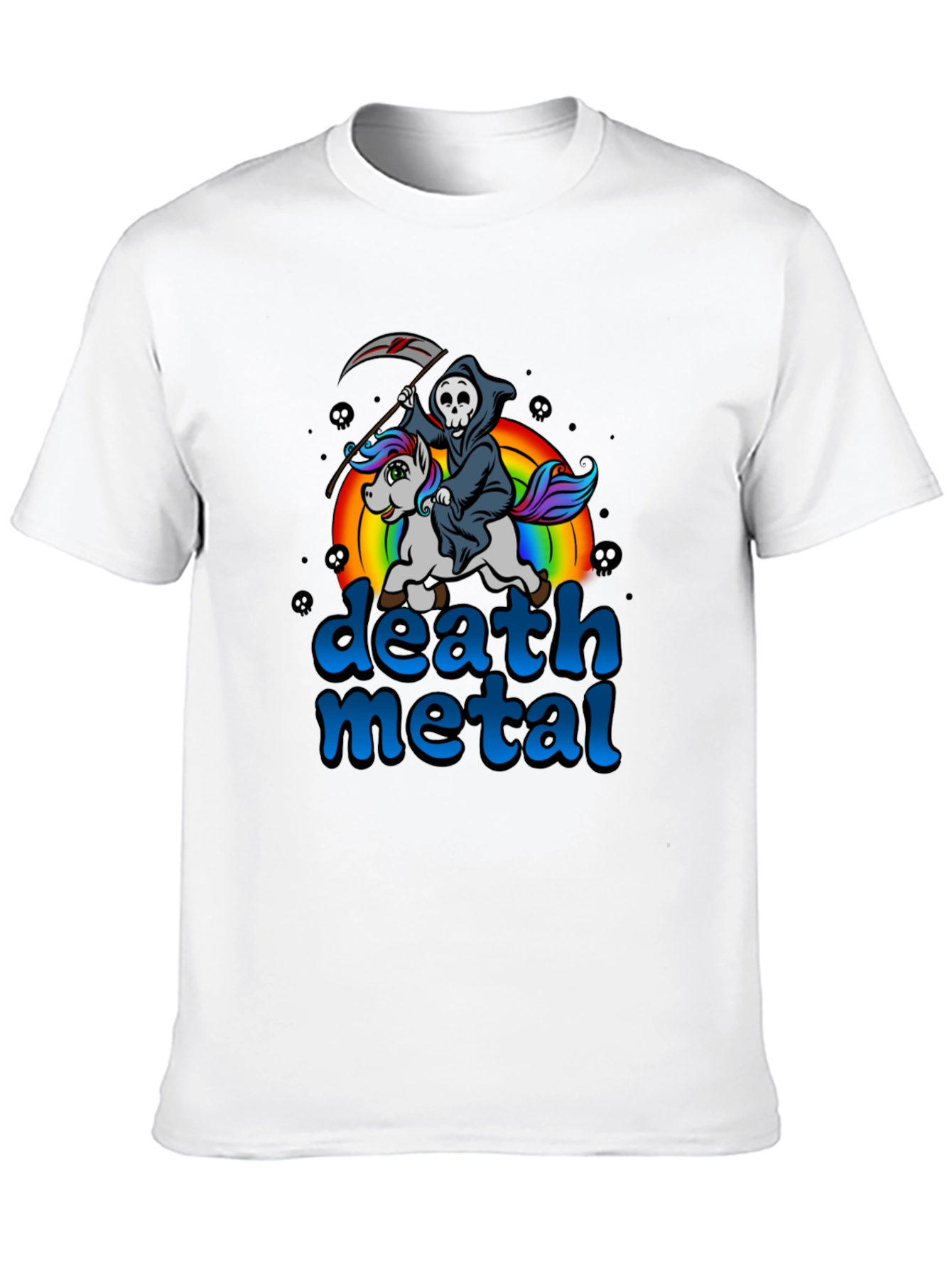 Black Death Metal Unicorn T-Shirt view 10