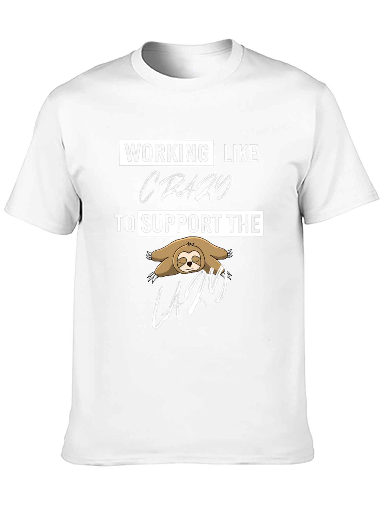 Black Working Like Crazy Sloth Graphic Tee view 10