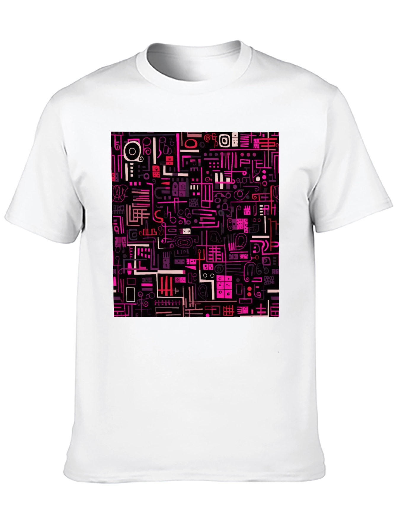 Black Abstract Pattern Print Black T-Shirt view 10