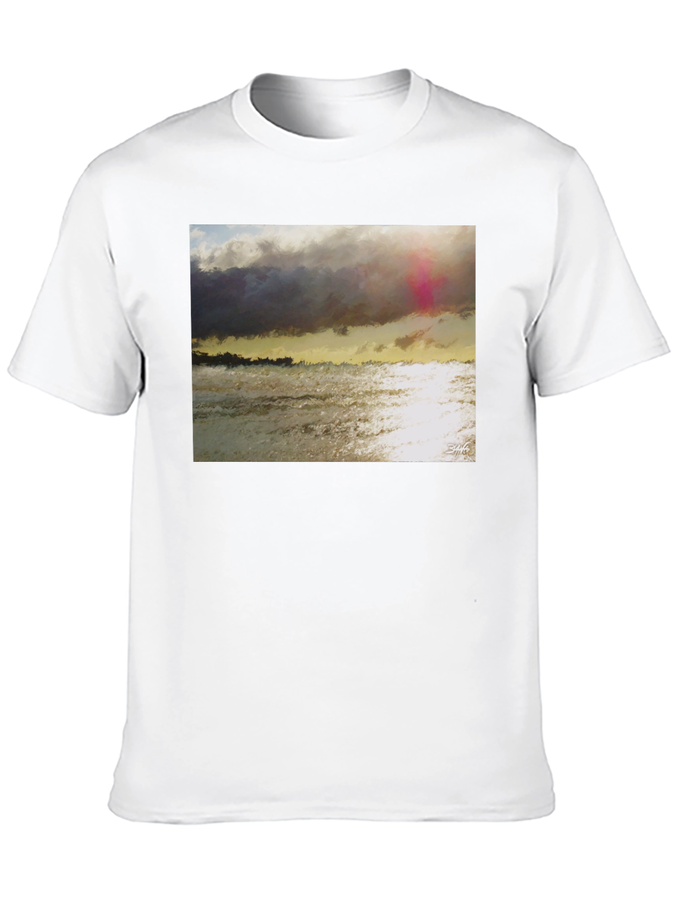 Black Ocean Sunset Graphic T-Shirt - Soft Cotton Blend view 10
