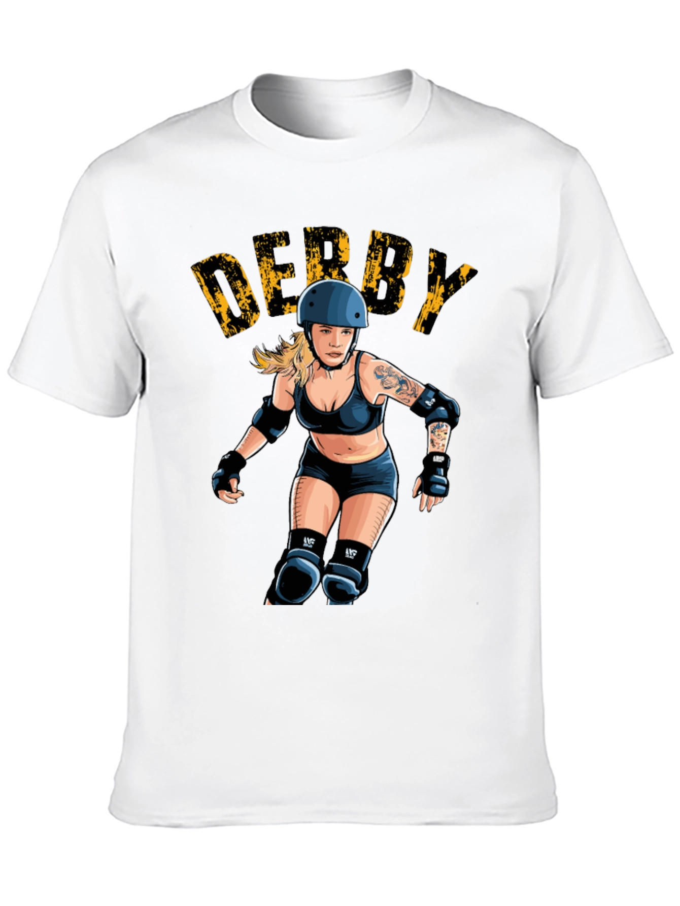 Black Derby Girl Graphic T-Shirt - Roller Derby Tee view 10