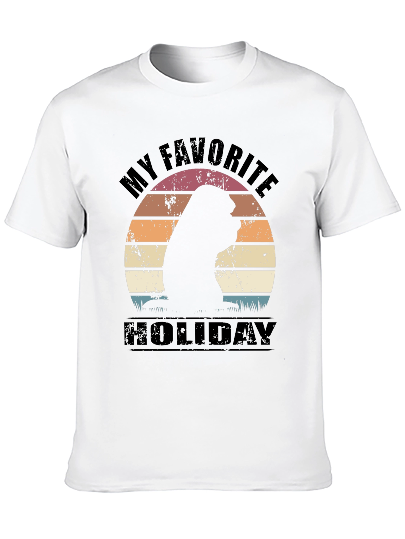 Black My Favorite Holiday T-Shirt Vintage Sunset Orangutan Tee view 10