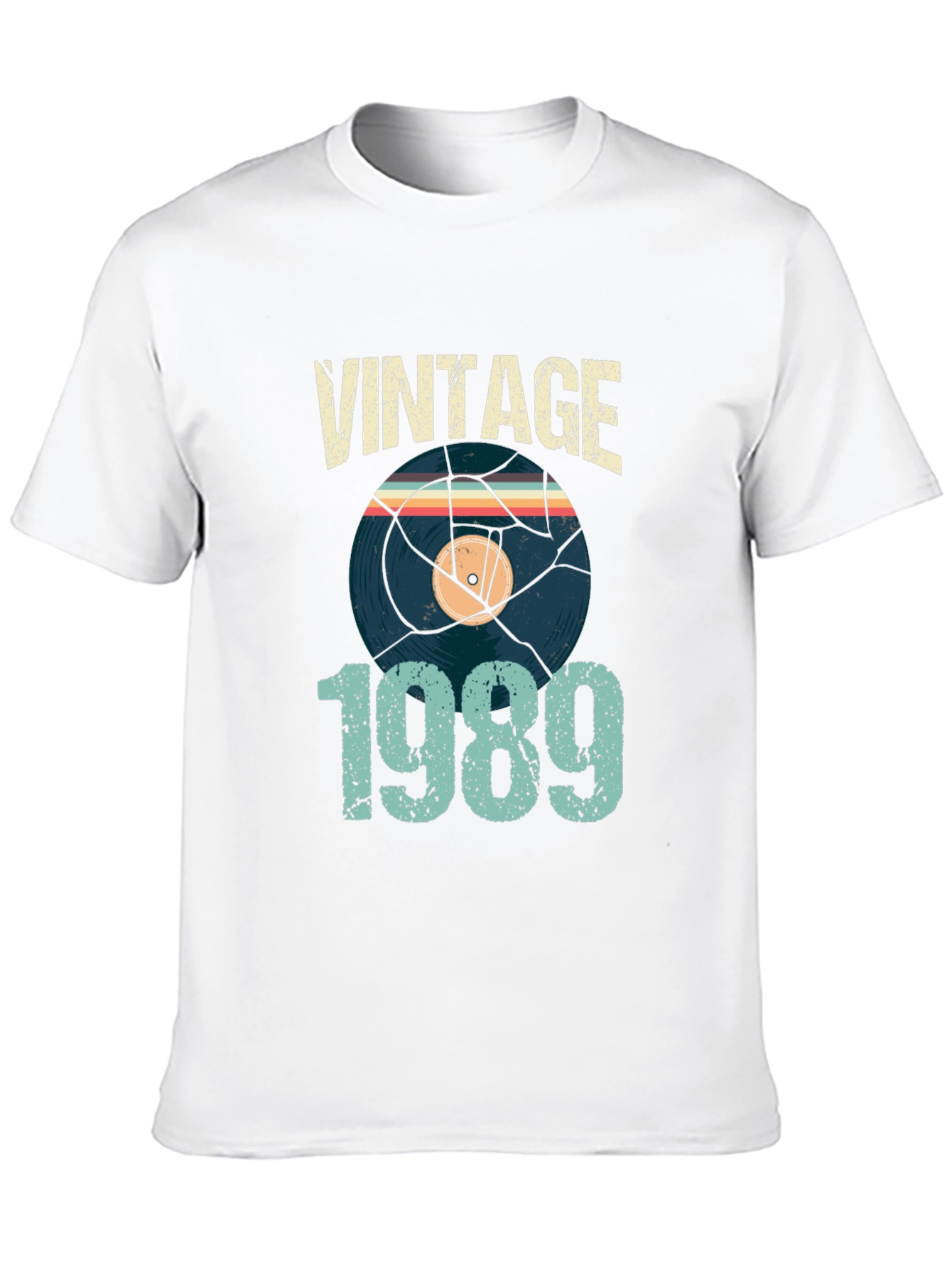 Black Vintage 1989 Vinyl Record T-Shirt view 10