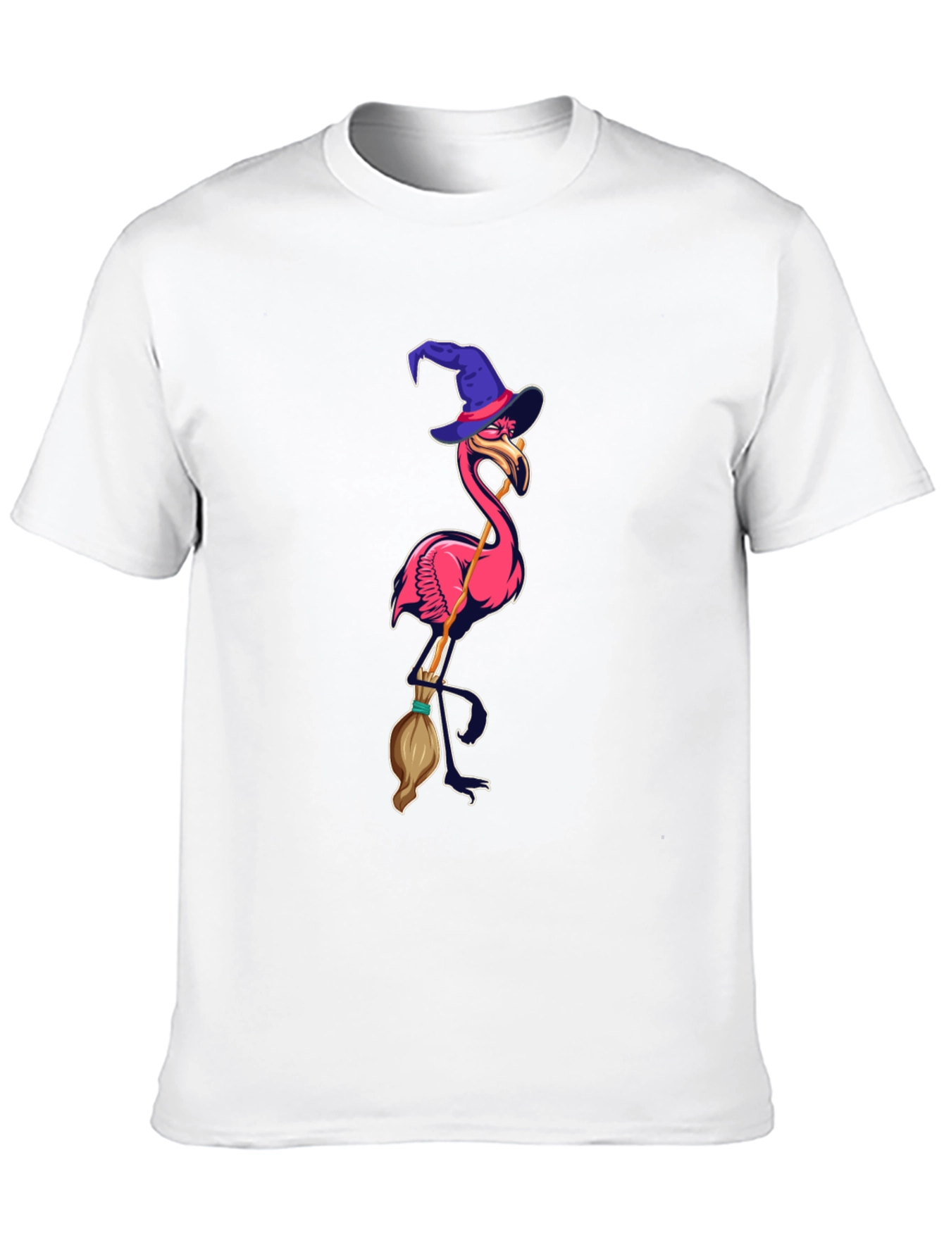 Black Witch Flamingo Graphic Tee - Black Cotton T-Shirt view 10