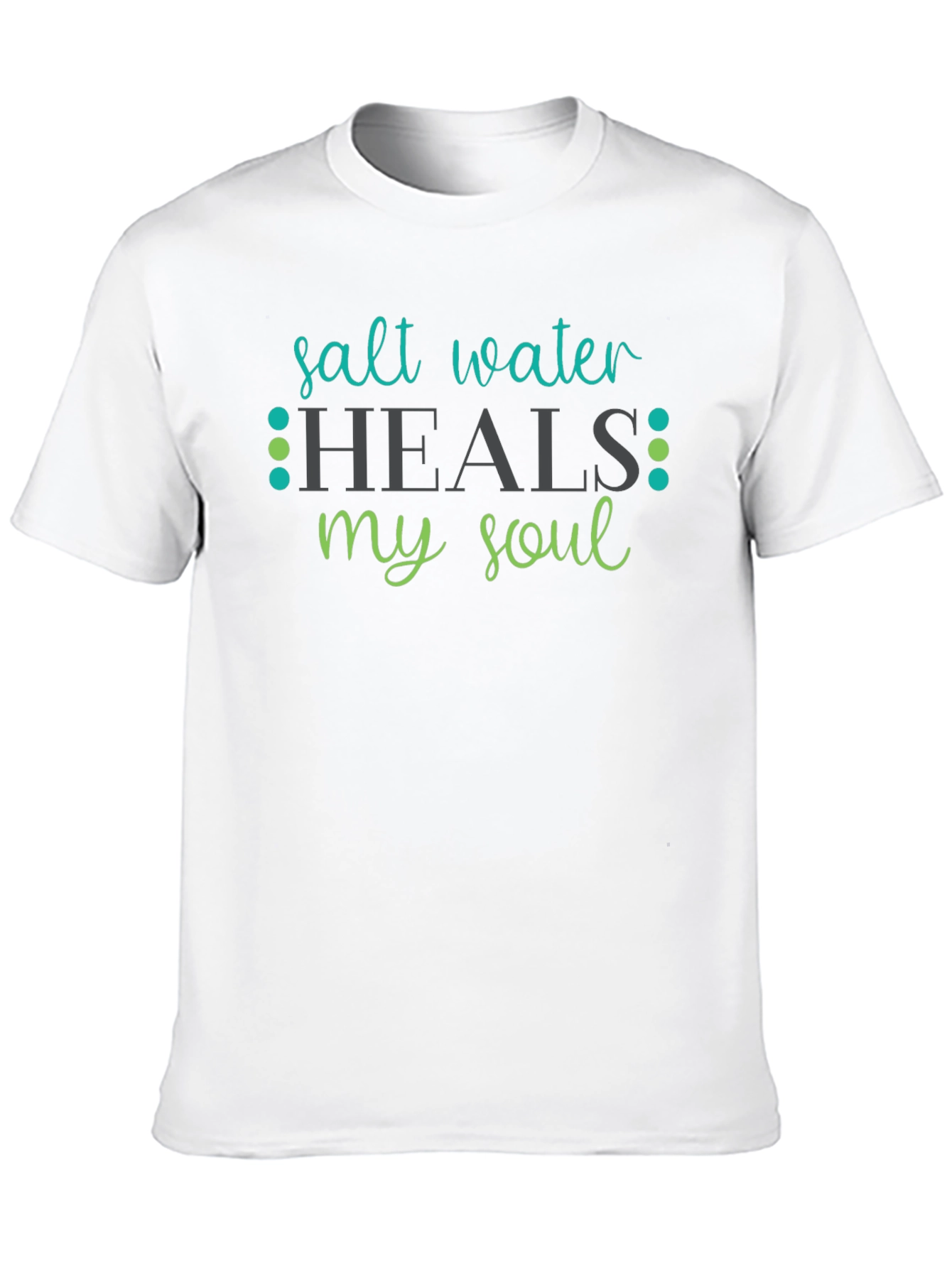 Black Salt Water Heals My Soul Black T-Shirt view 10