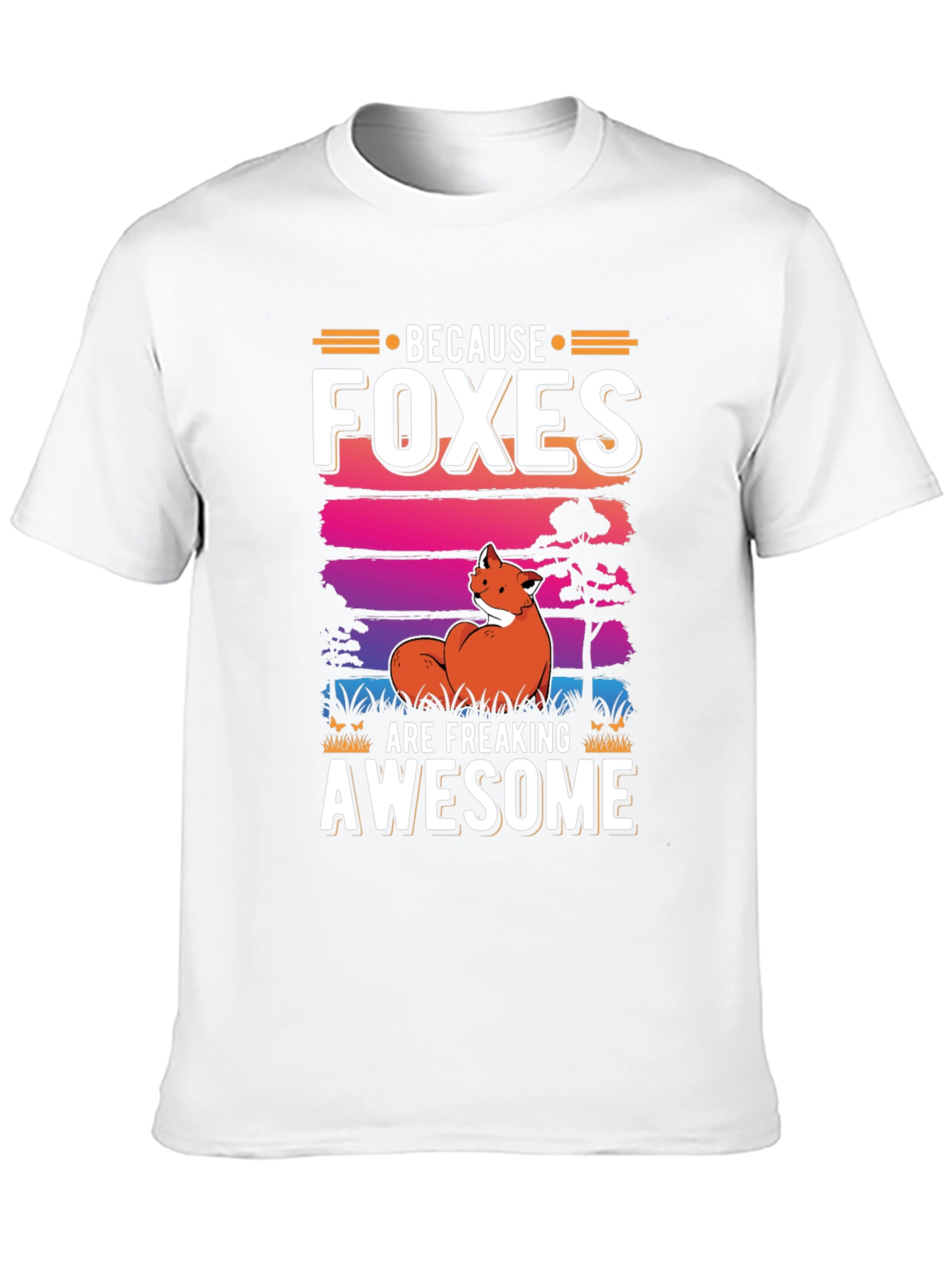 Foxes Are Awesome Graphic Tee - Unisex Black Shirt - 10