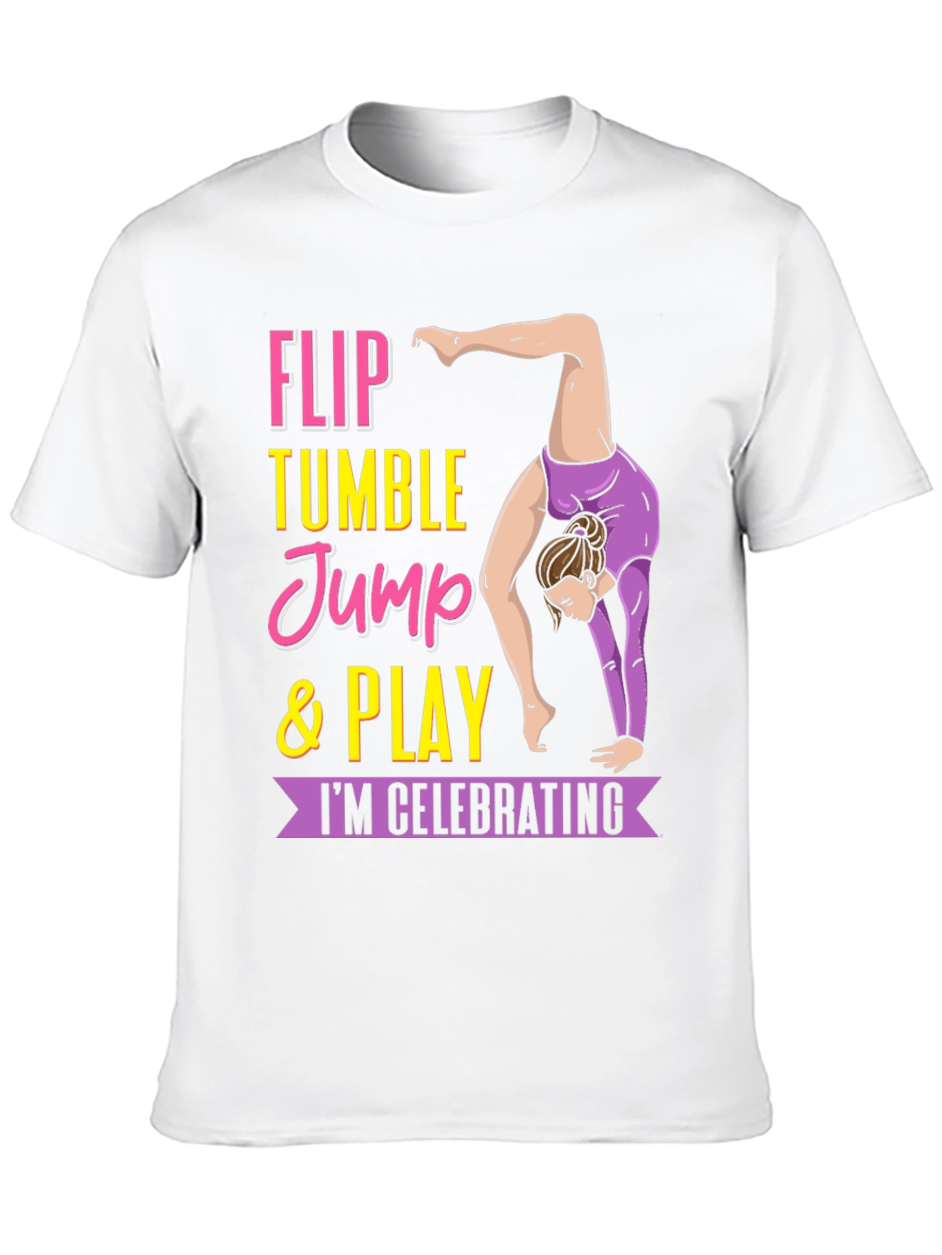 Black Gymnastics T-Shirt - Flip, Tumble, Jump & Play Tee view 10