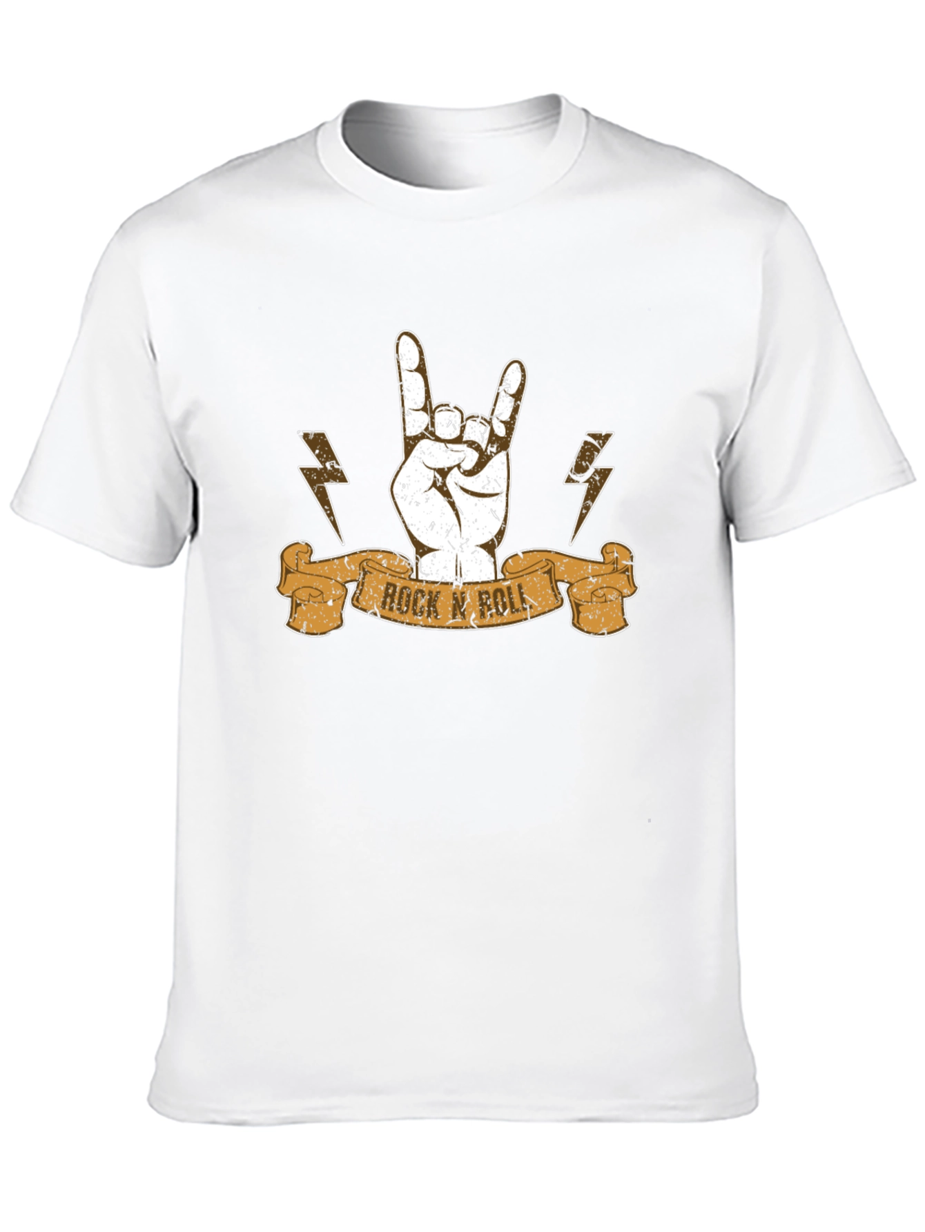 Black Rock N Roll Hand Sign T-Shirt - Black view 10