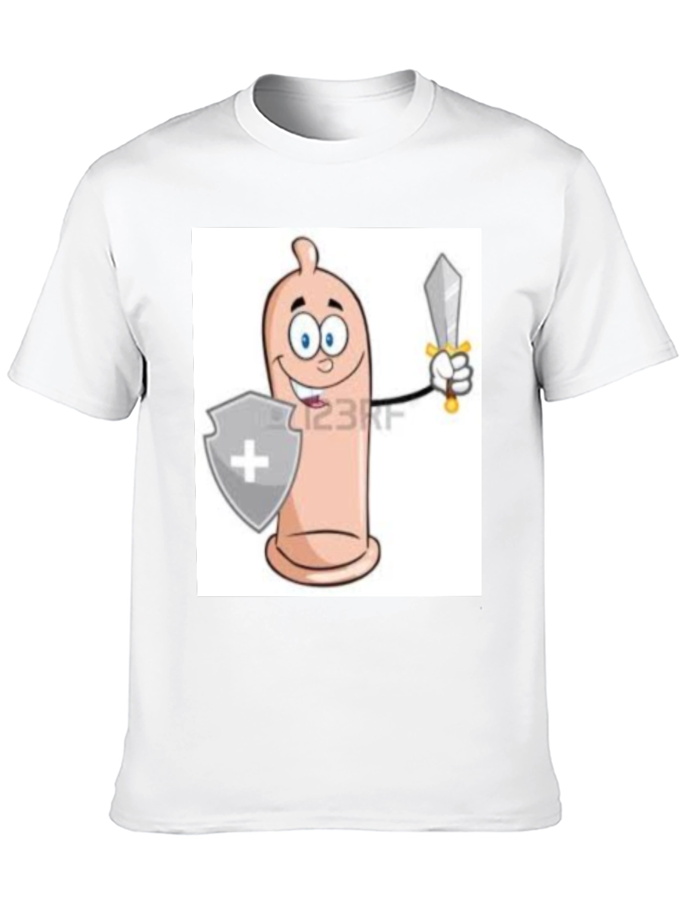 Black Funny Condom Cartoon Graphic Tee view 10