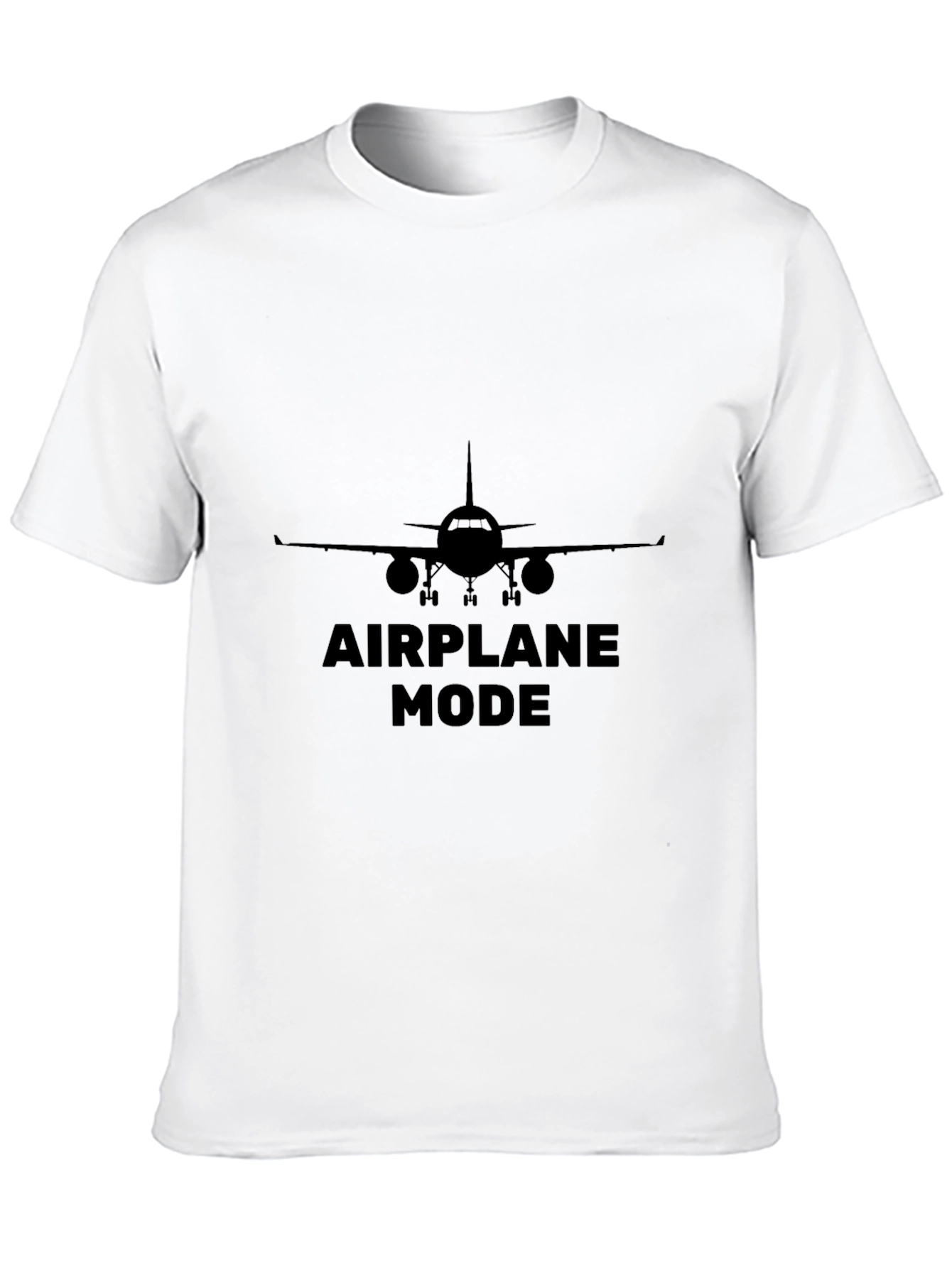 Black Airplane Mode Graphic Tee - Black Cotton T-Shirt view 10