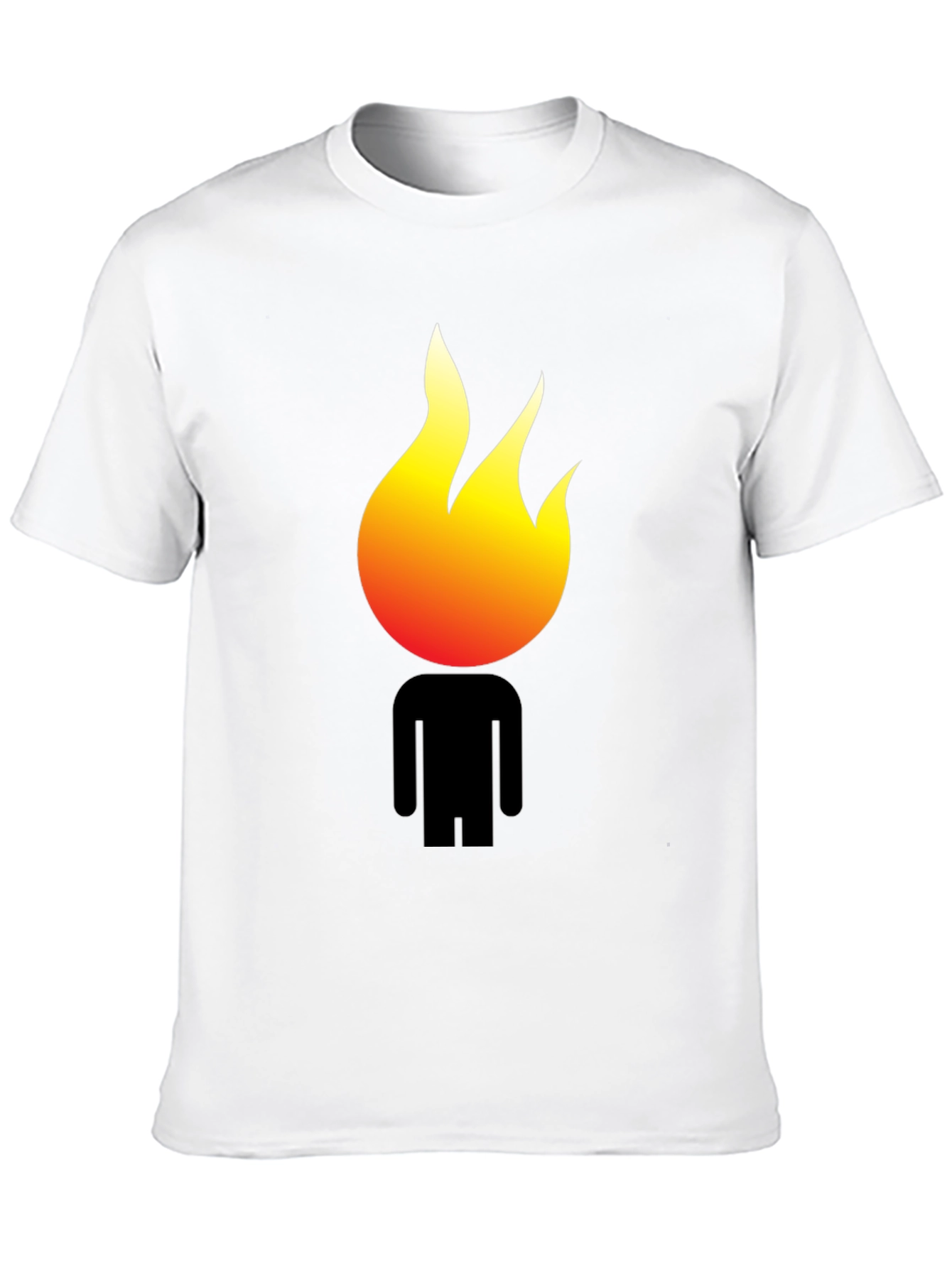 Black Flame Head Graphic Black T-Shirt view 10