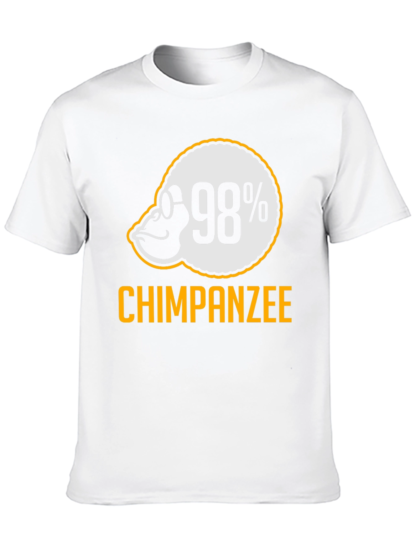 Black 98% Chimpanzee T-Shirt - Funny Ape Graphic Tee view 10