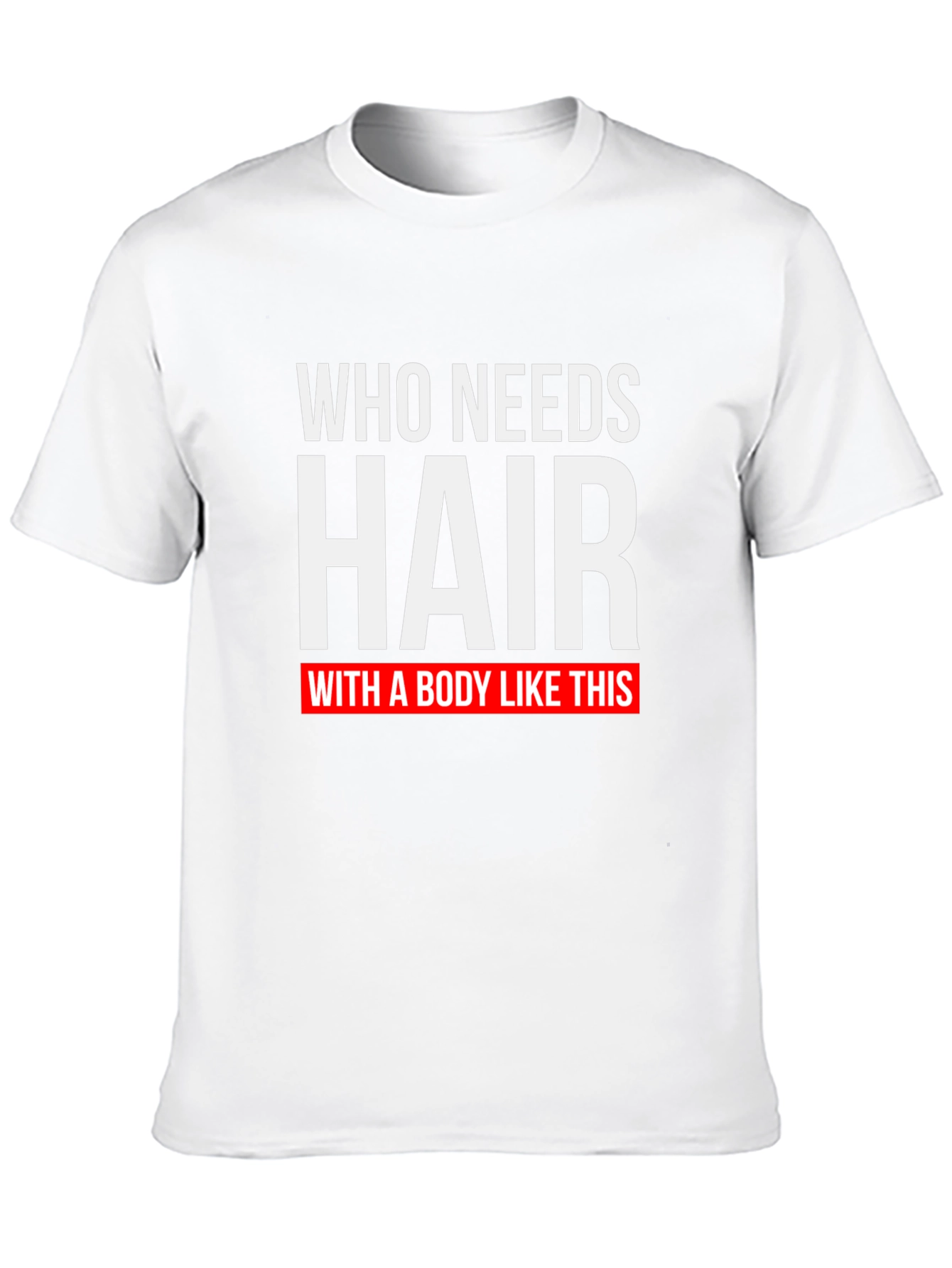 Black Who Needs Hair T-Shirt - Funny Baldness Gift view 10