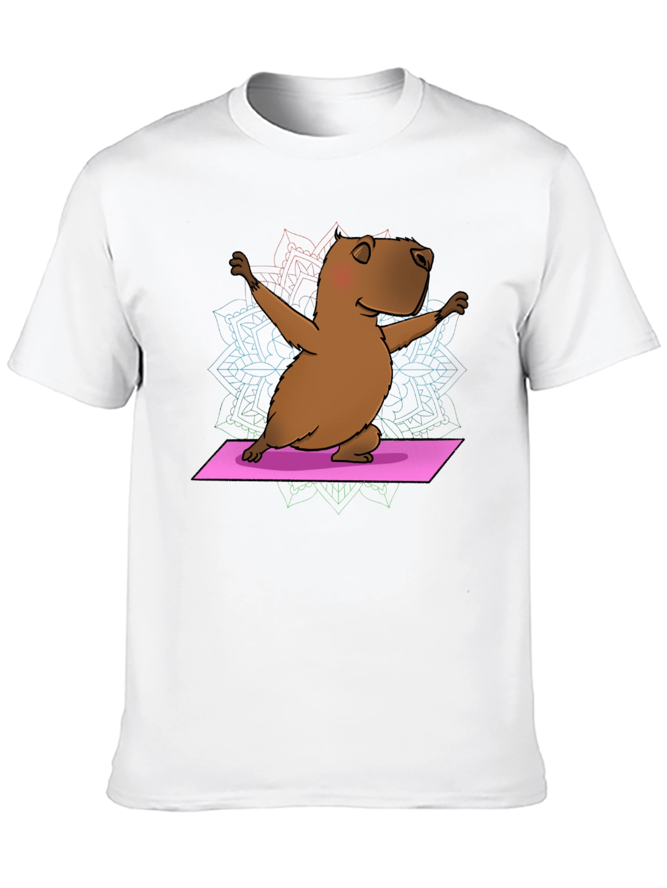 Black Yoga Capybara T-Shirt - Funny Meditation Tee view 10