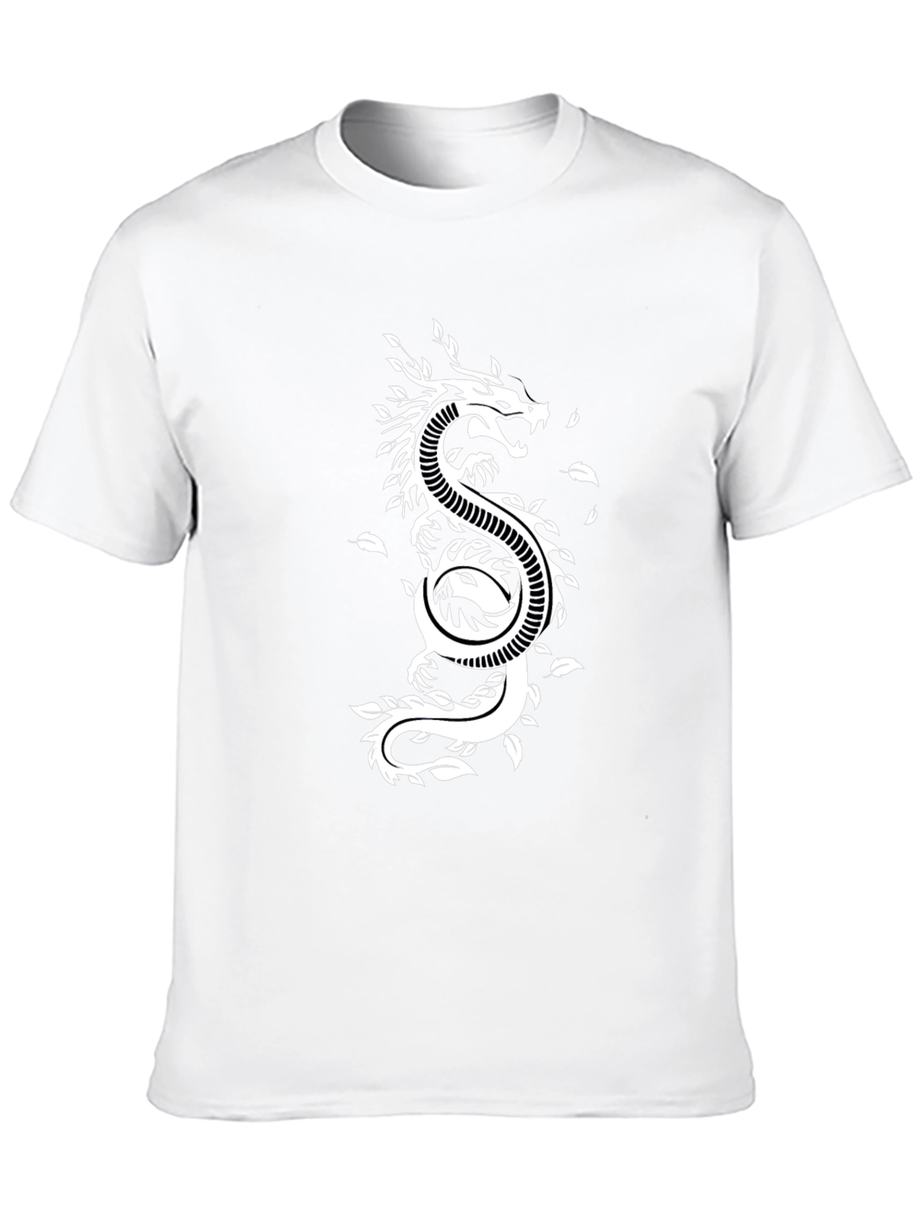 Black Dragon Yin Yang Graphic Tee - Black Cotton Blend view 10