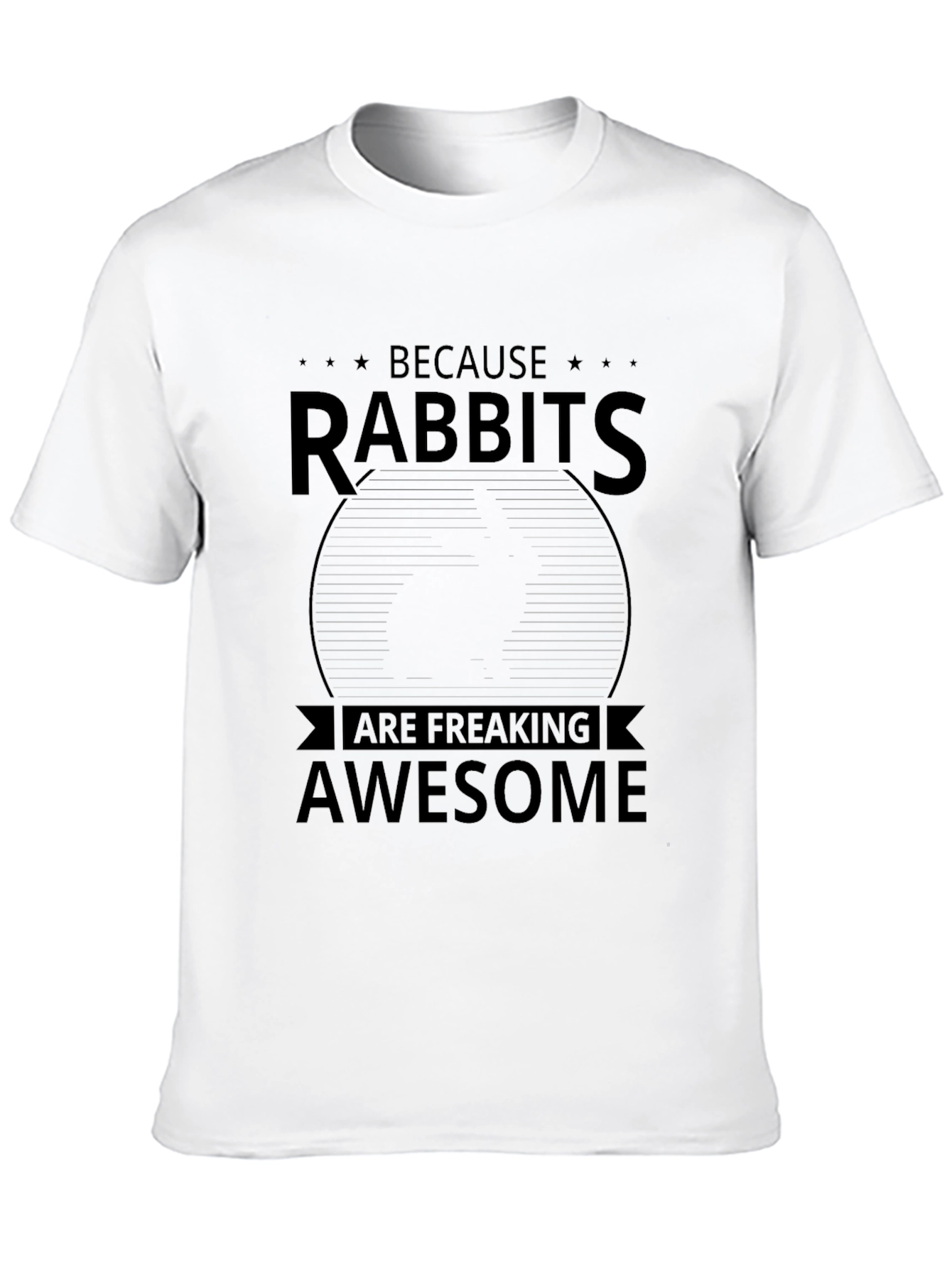 Black Rabbits Are Awesome Black Graphic T-Shirt view 10