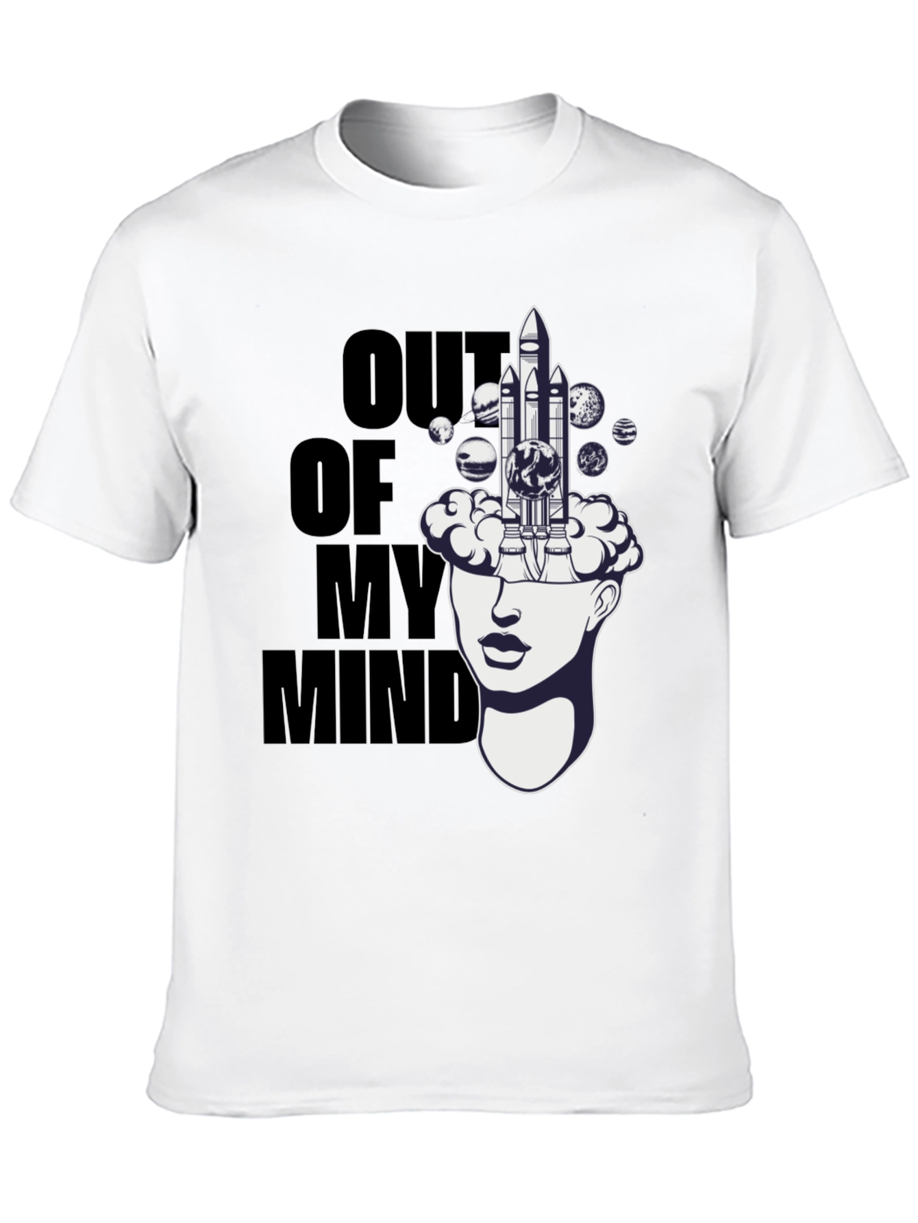 Black Out of My Mind Space Rocket Graphic Tee view 10