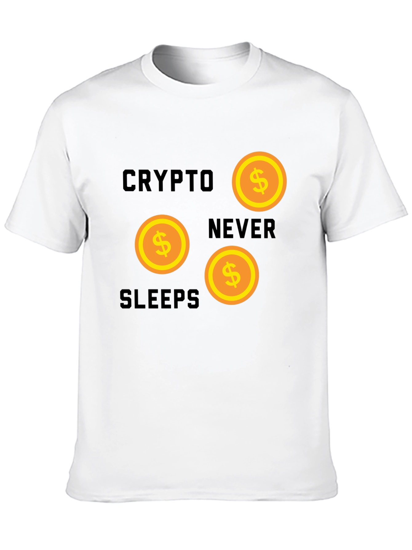 Black Crypto Never Sleeps Graphic Tee view 10