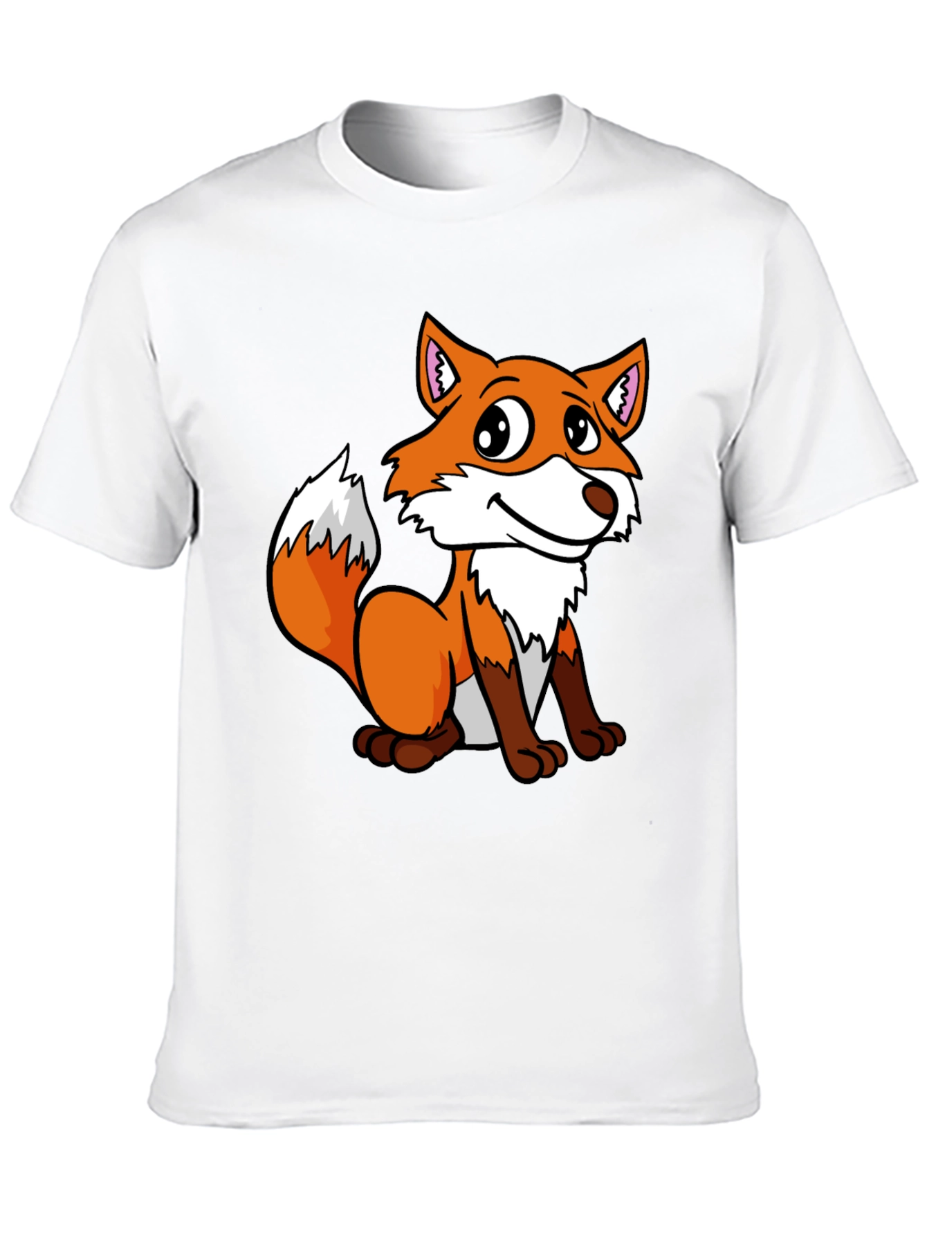 Black Cute Fox Graphic Tee - Unisex Black T-Shirt view 10