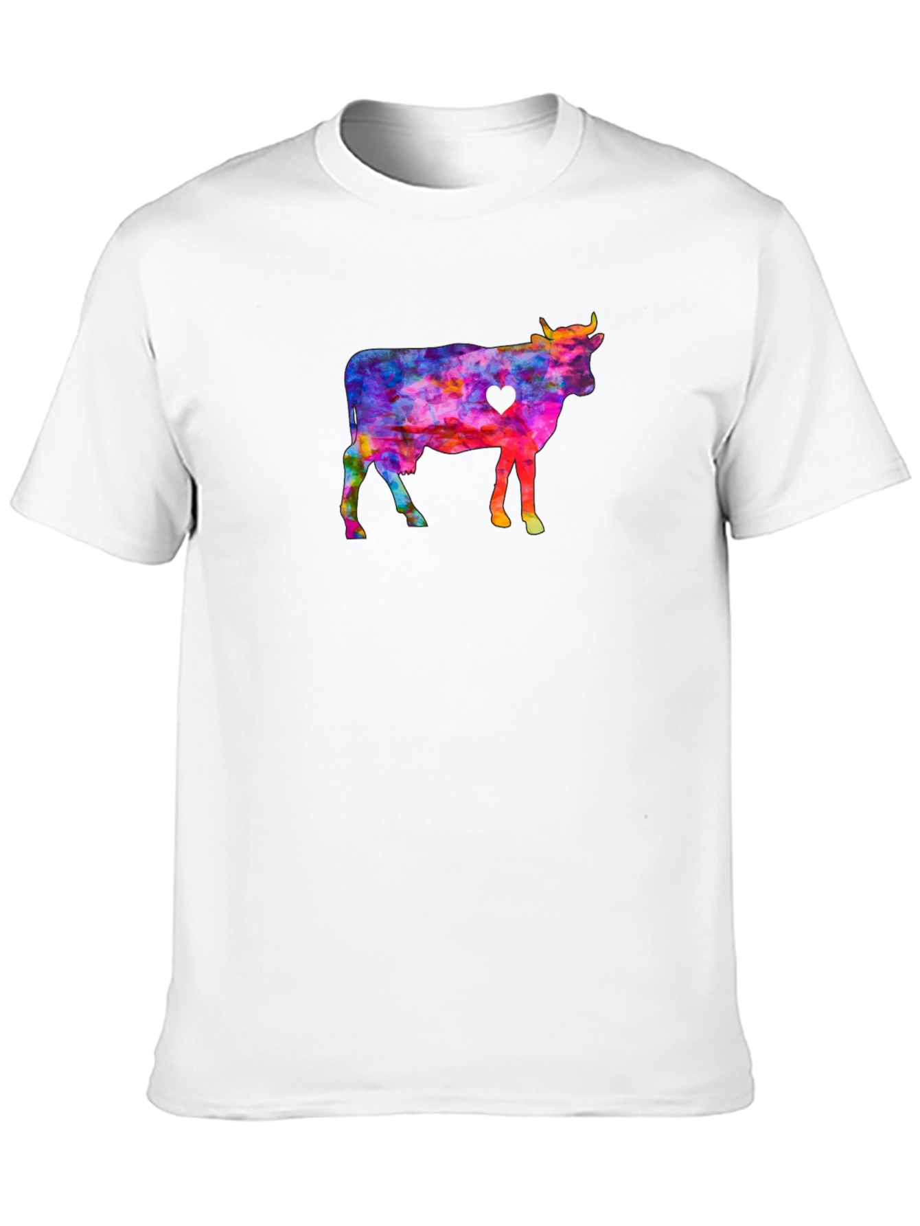 Black Colorful Cow Graphic Tee view 10