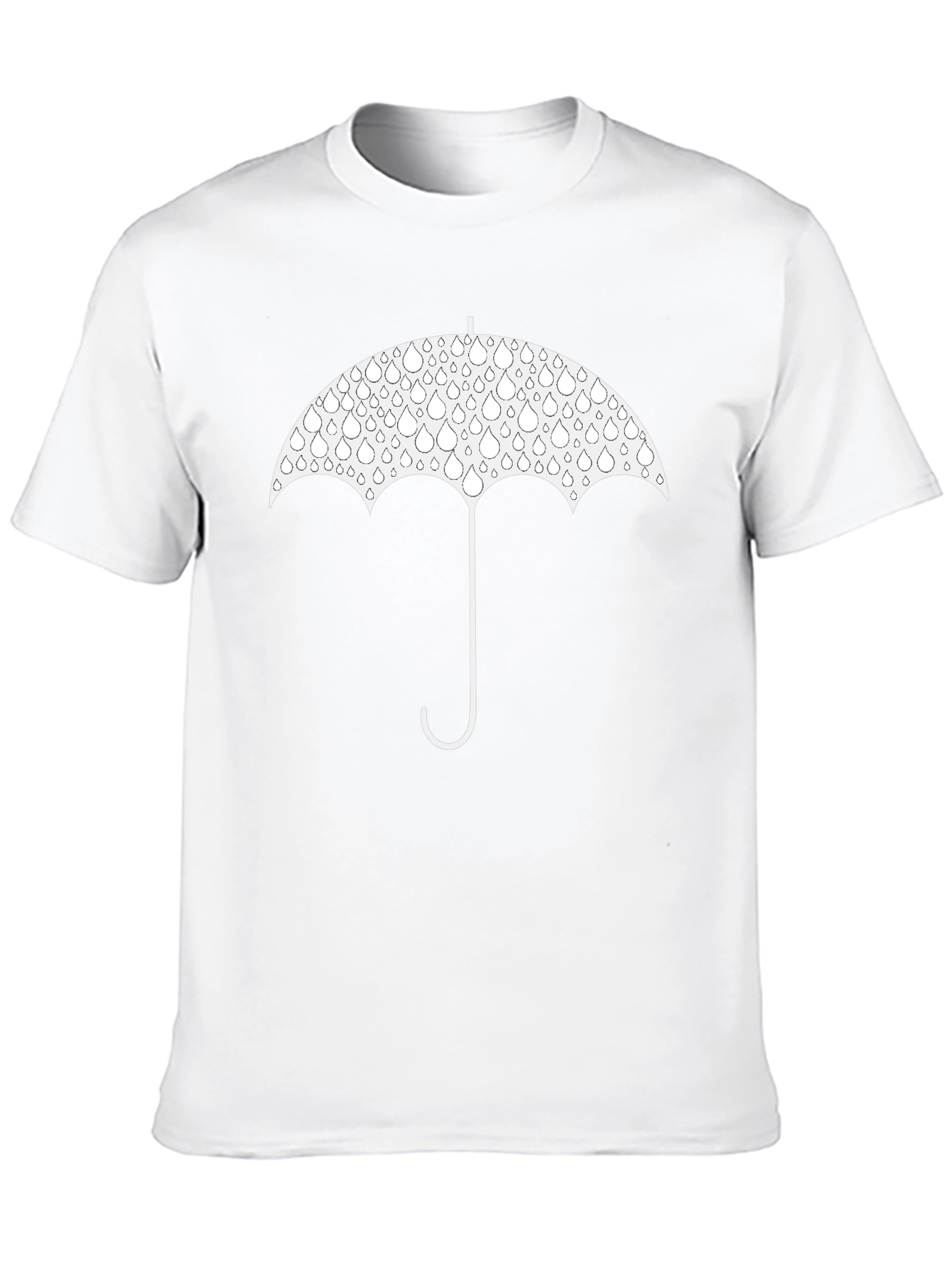 Black Umbrella Raindrop Graphic T-Shirt view 10