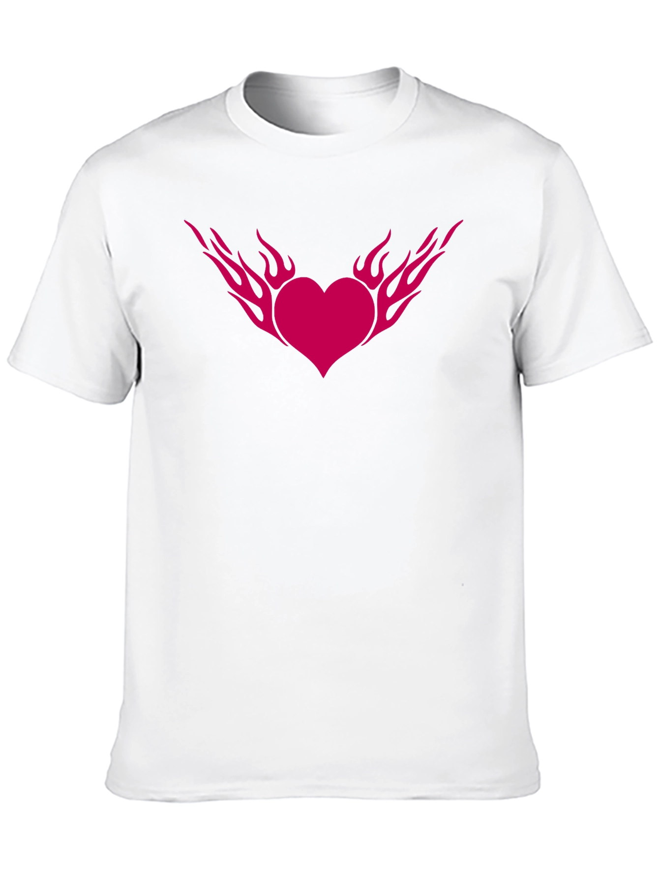 Black Flaming Heart Graphic Tee - Black Cotton Blend T-Shirt view 10