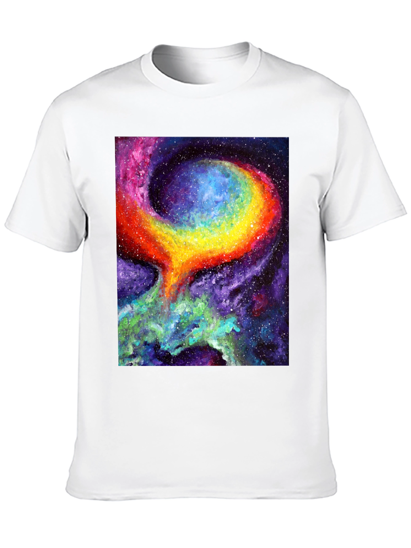 Black Nebula Art Black T-Shirt - Cosmic Galaxy Design view 10