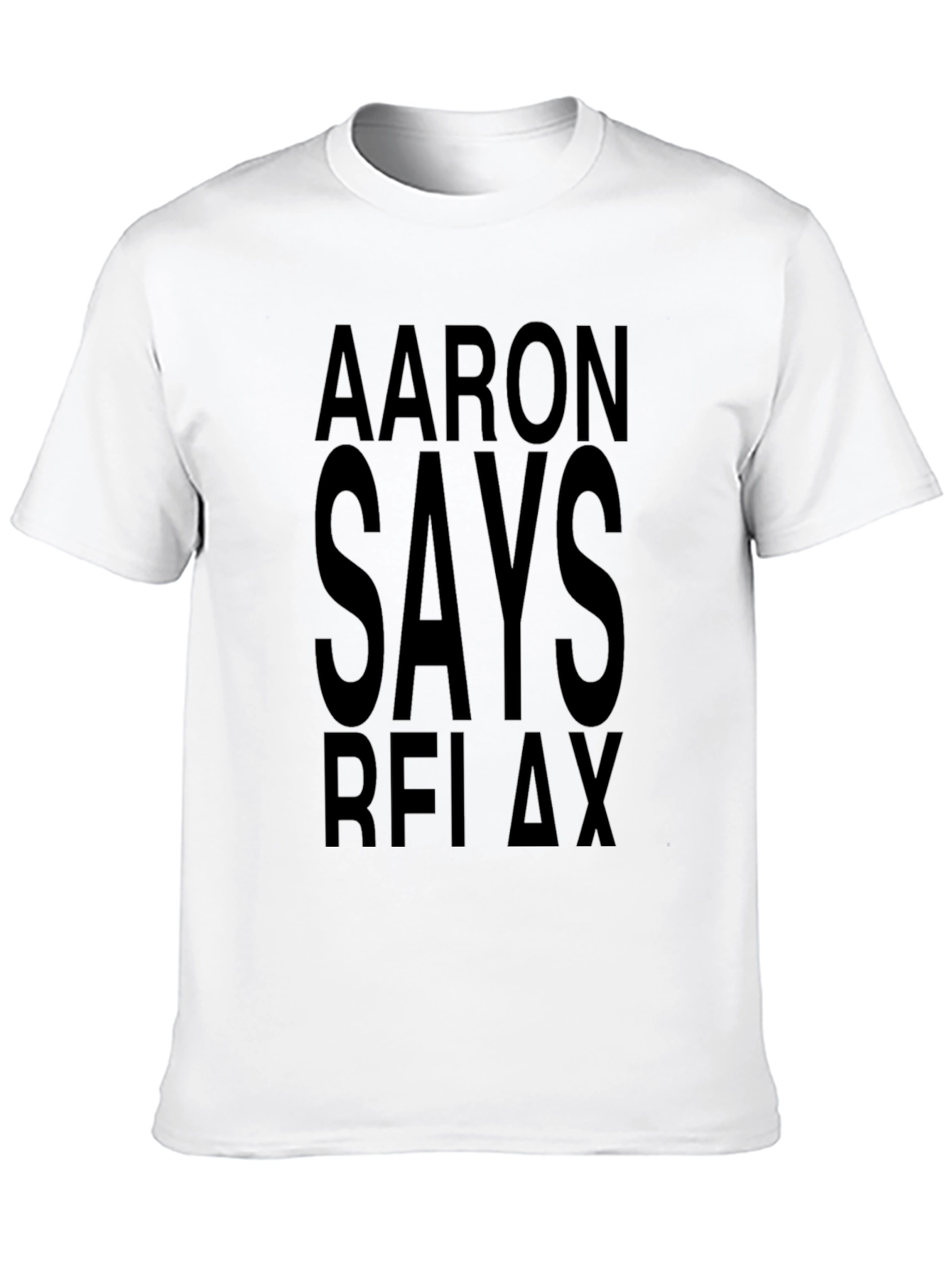 Black Aaron Says Relax Black T-Shirt view 10