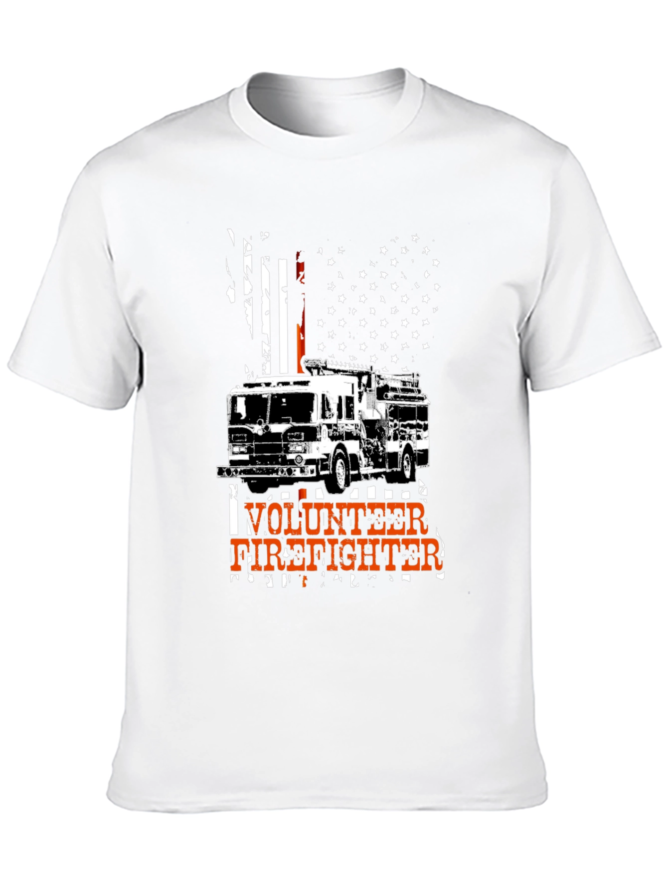 Black Volunteer Firefighter Tee - American Flag Design view 10
