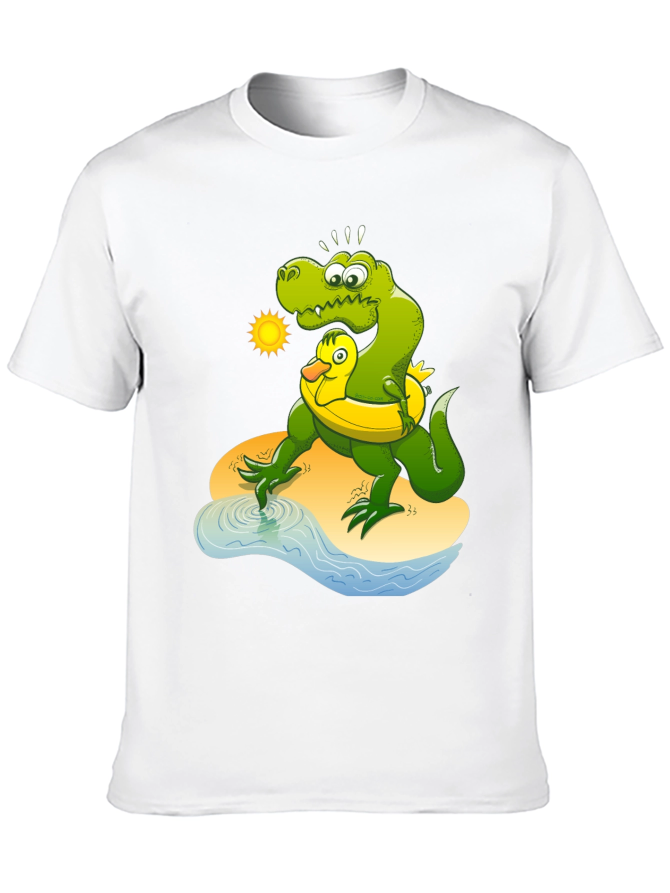 Black Dino & Duck Beach T-Shirt view 10