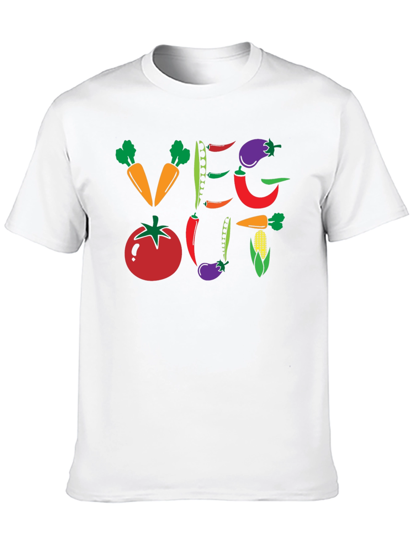 Black Veg Out Graphic T-Shirt - Black Vegan Tee view 10