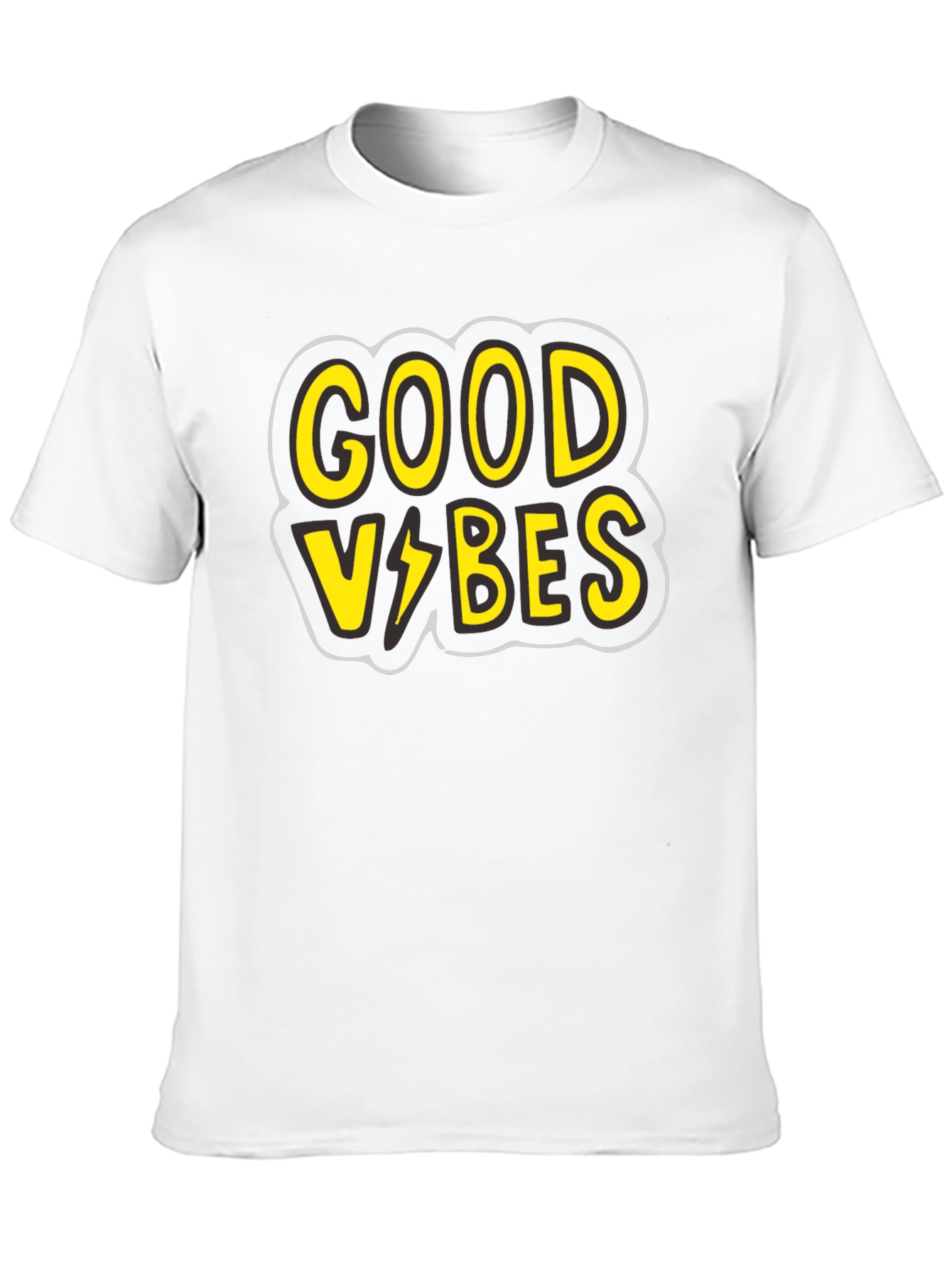 Good Vibes Graphic Tee - Black Cotton T-Shirt - 10