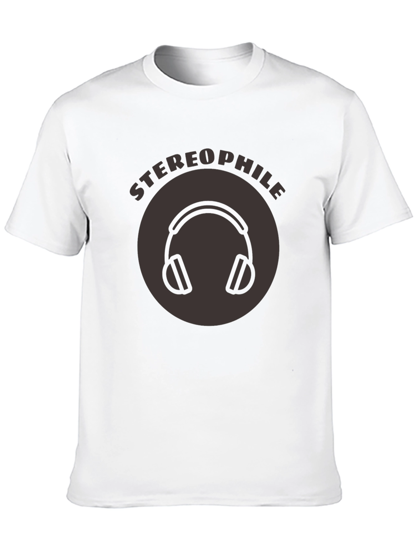 Black Stereophile Headphone Graphic Tee view 10