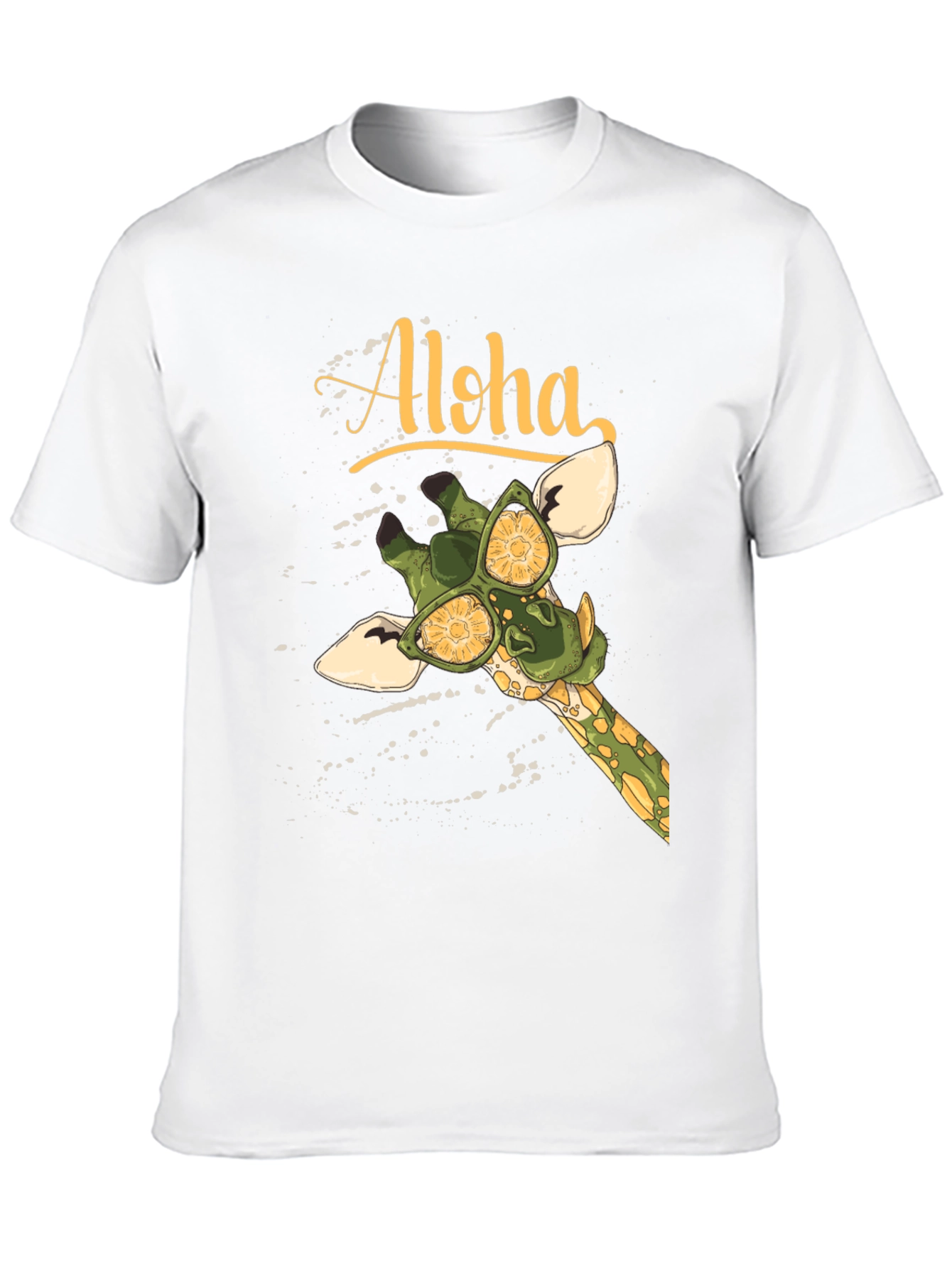 Black Aloha Giraffe Graphic T-Shirt view 10