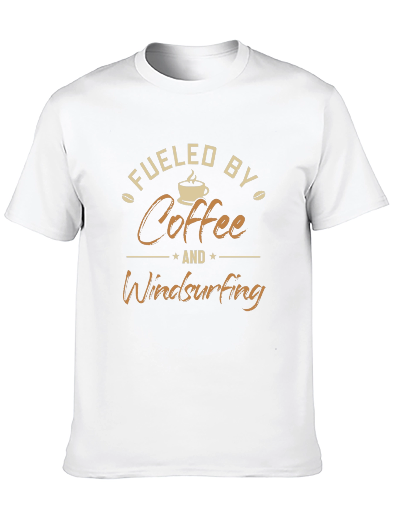 Black Fueled by Coffee and Windsurfing T-Shirt view 10