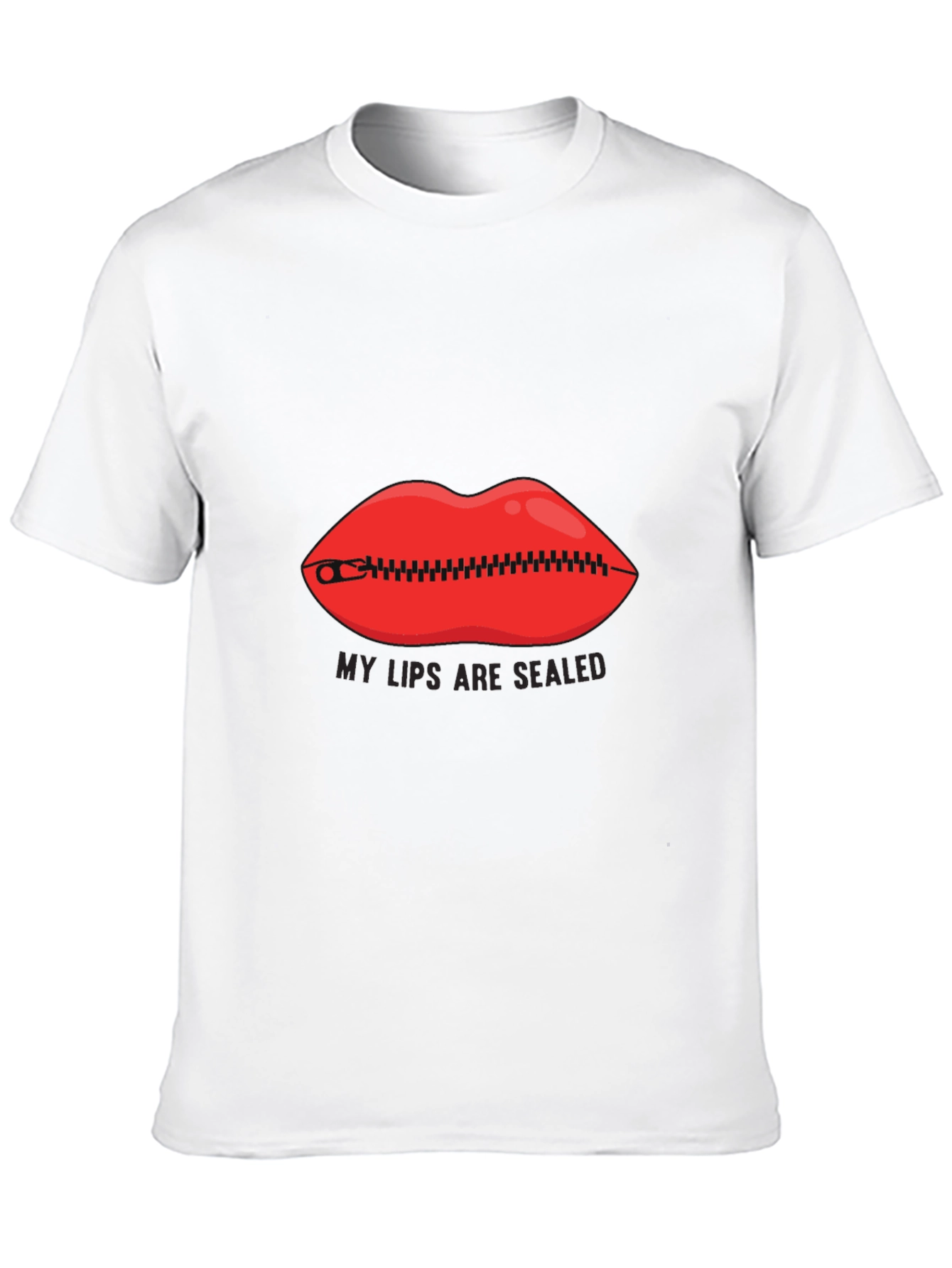 Black My Lips Are Sealed Graphic Tee - Funny Novelty Shirt view 10