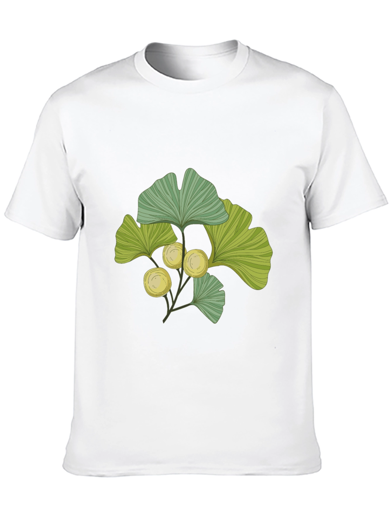 Black Ginkgo Leaf Print T-Shirt - Nature Inspired Design view 10
