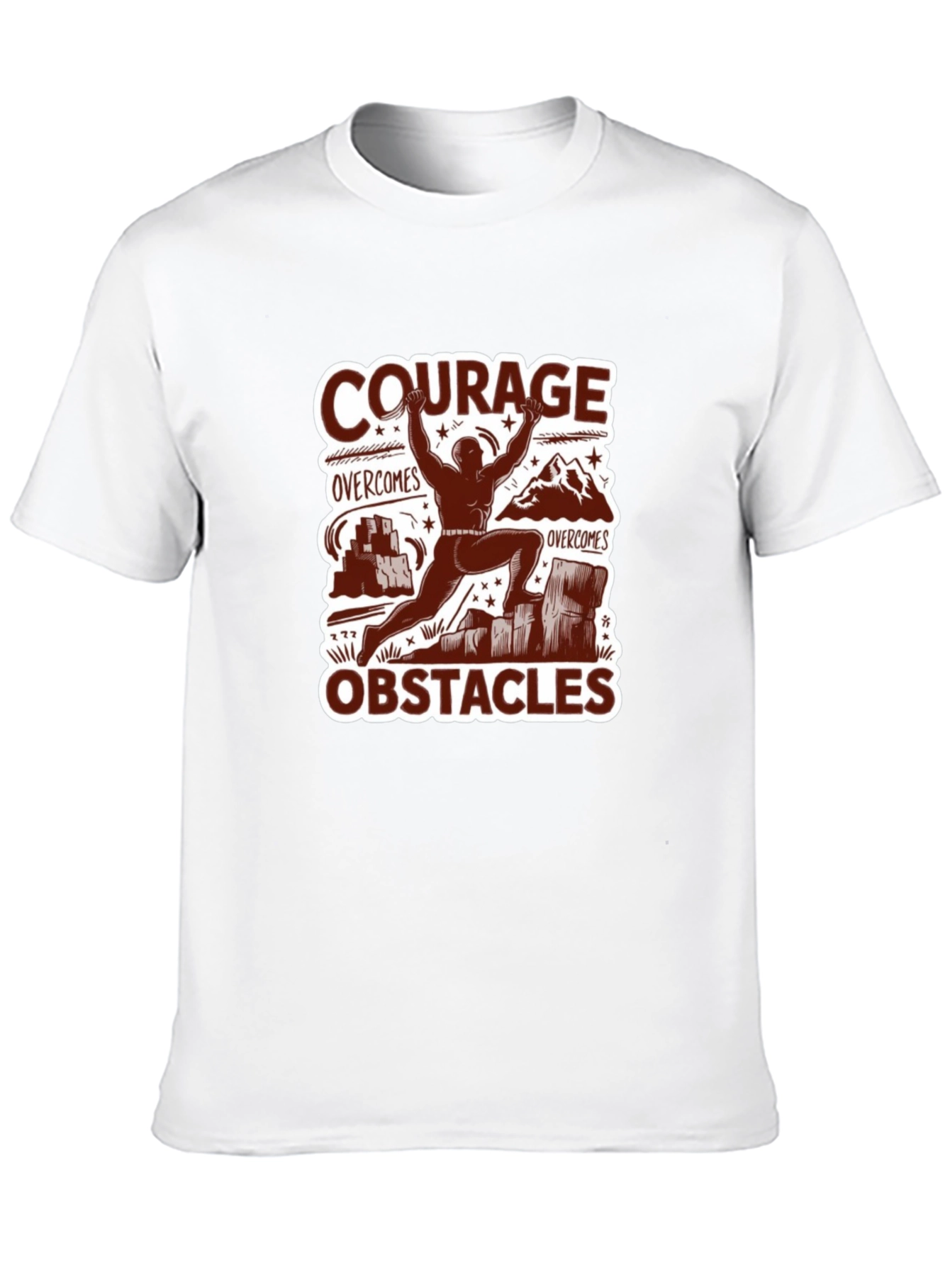Black Courage Overcomes Obstacles Graphic T-Shirt view 10