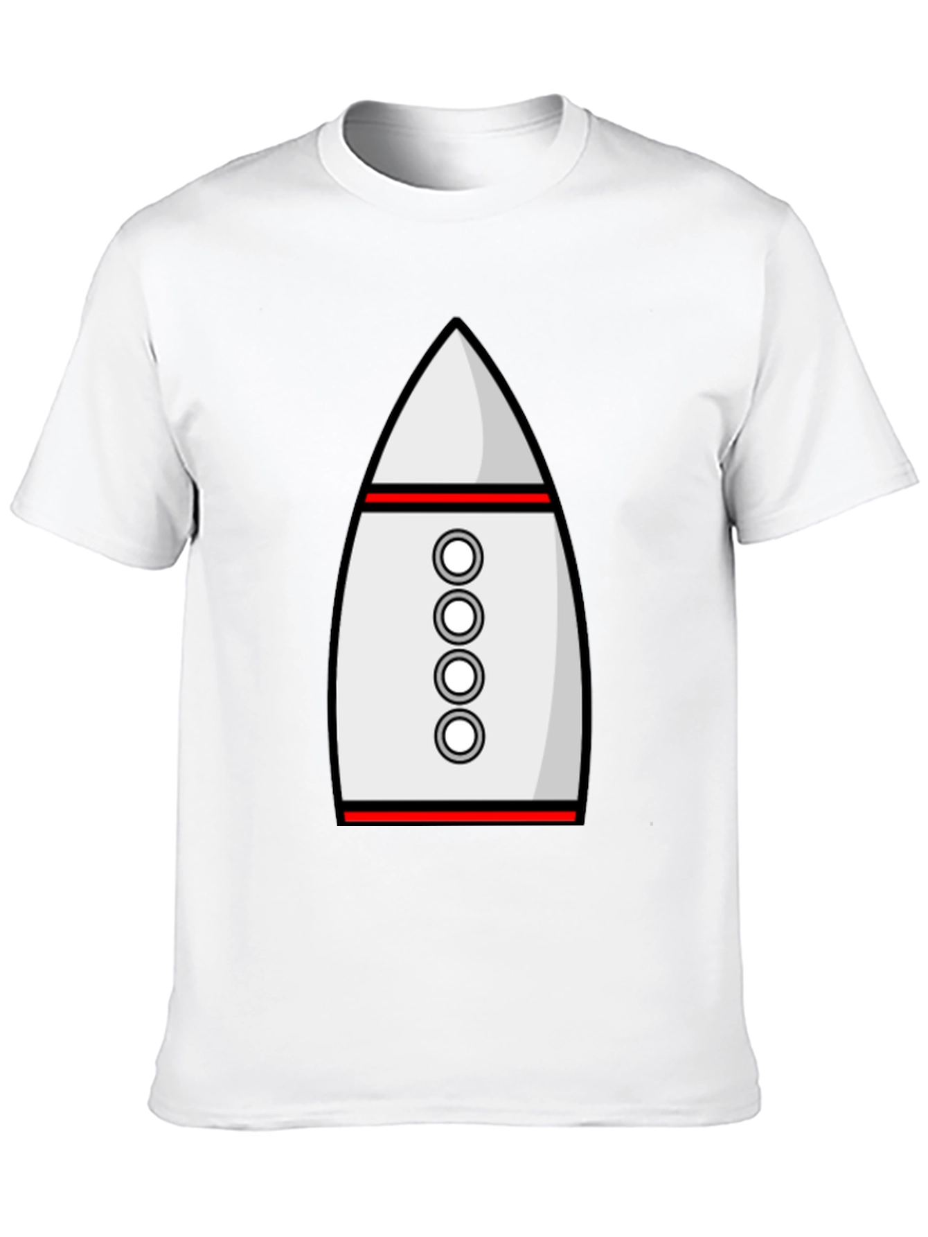 Black Rocket T-Shirt - Black Crew Neck Cotton Blend Tee view 10