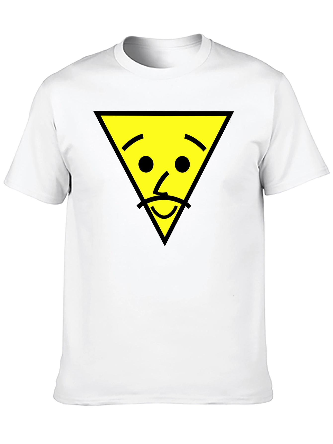 Black Triangle Face Graphic Tee - Black Cotton T-Shirt view 10