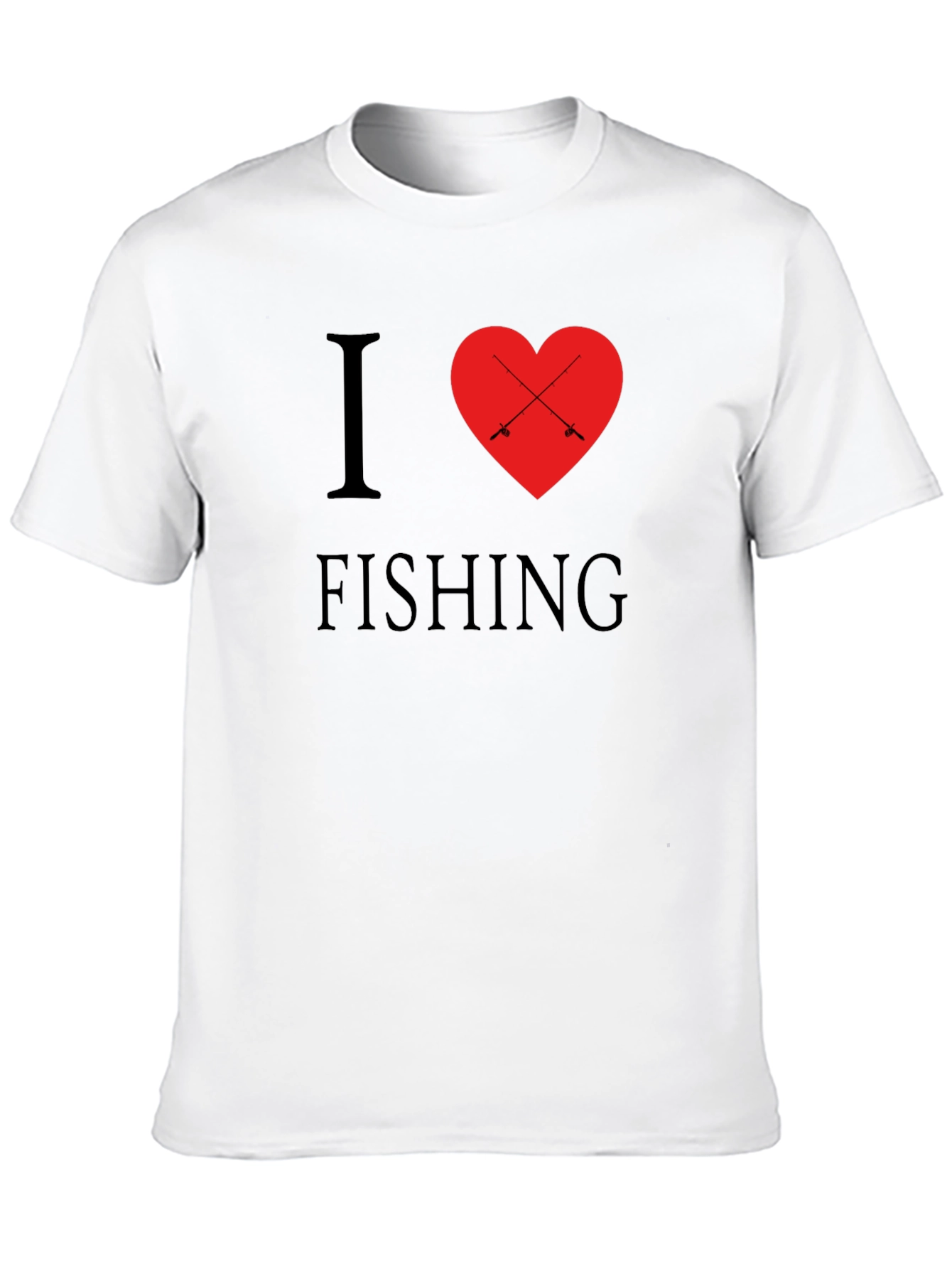 Black I Love Fishing T-Shirt - Black, Crew Neck, Graphic Tee view 10