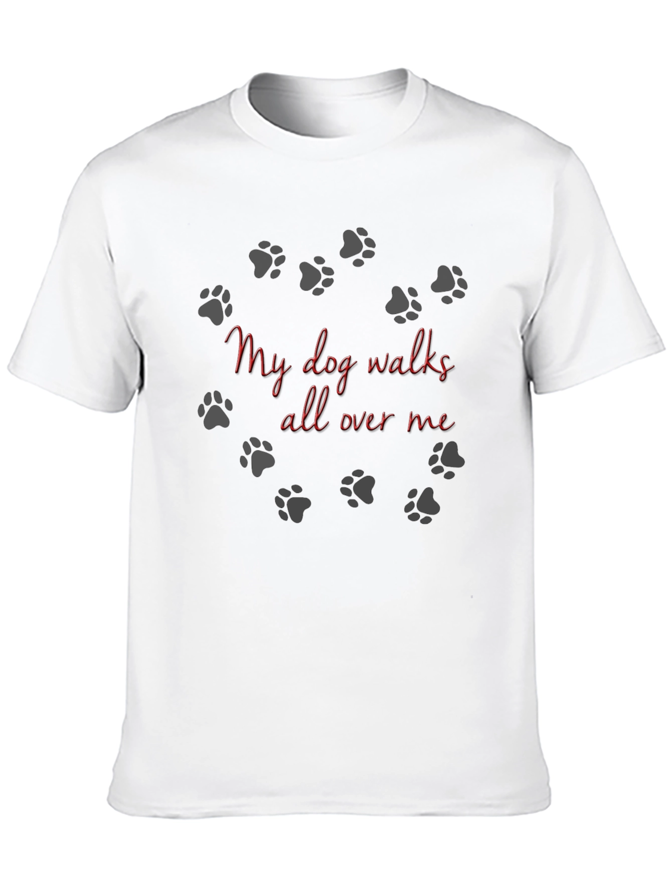 Black Dog Lover Tee - "My Dog Walks All Over Me" Black T-Shirt view 10