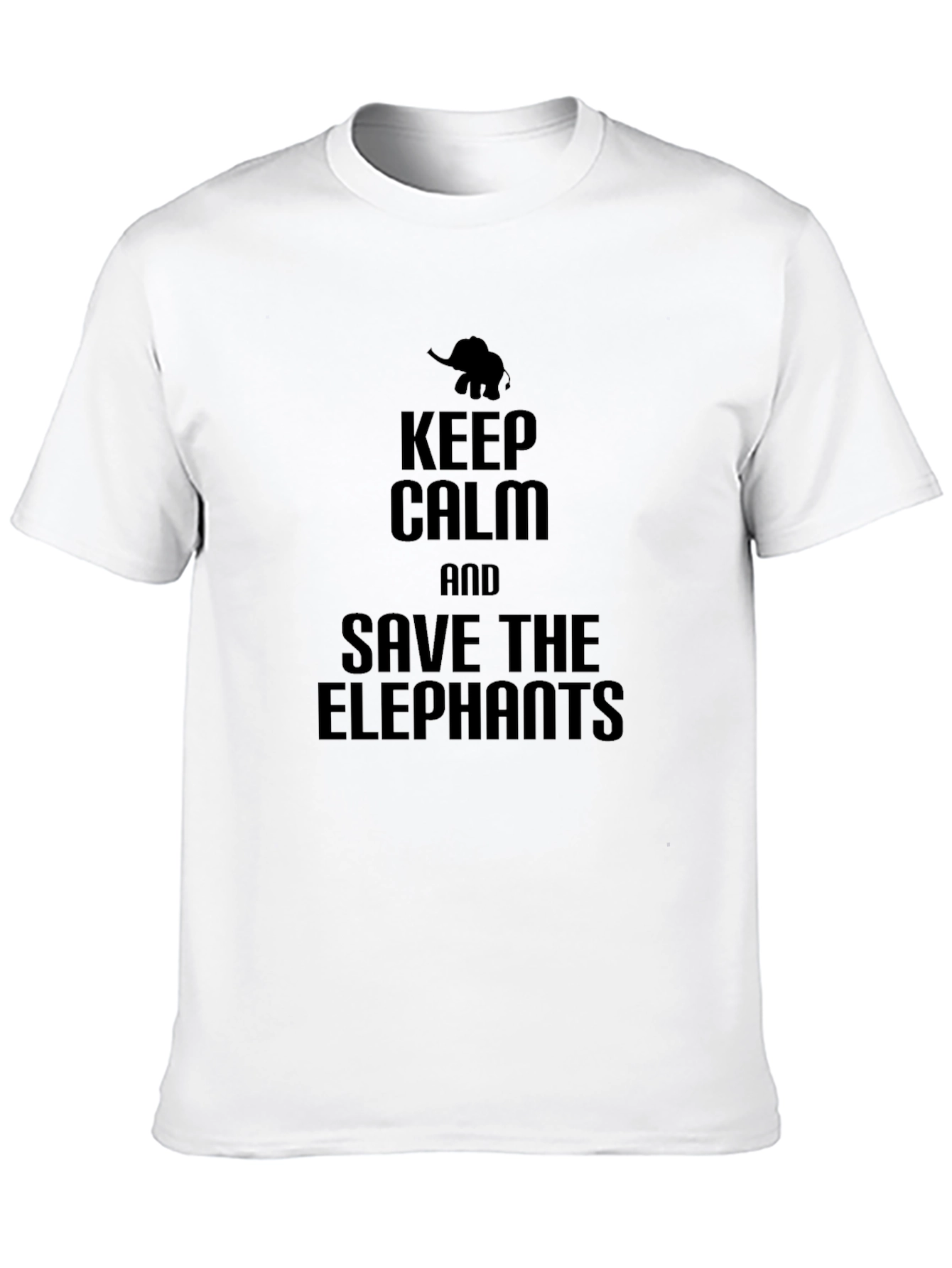 Black Keep Calm and Save the Elephants Black T-Shirt view 10