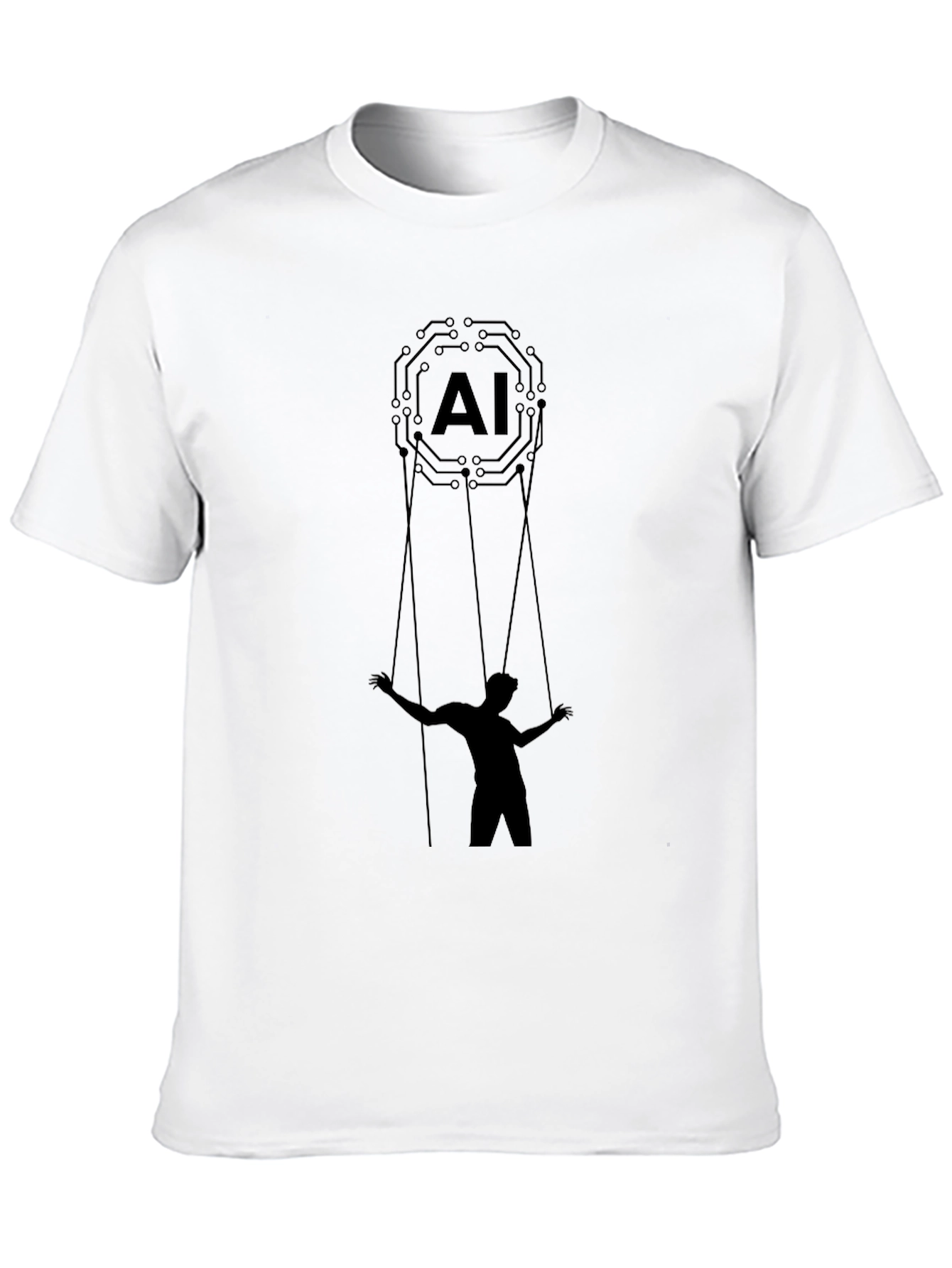 Black AI Puppet Master T-Shirt - Black Graphic Tee view 10